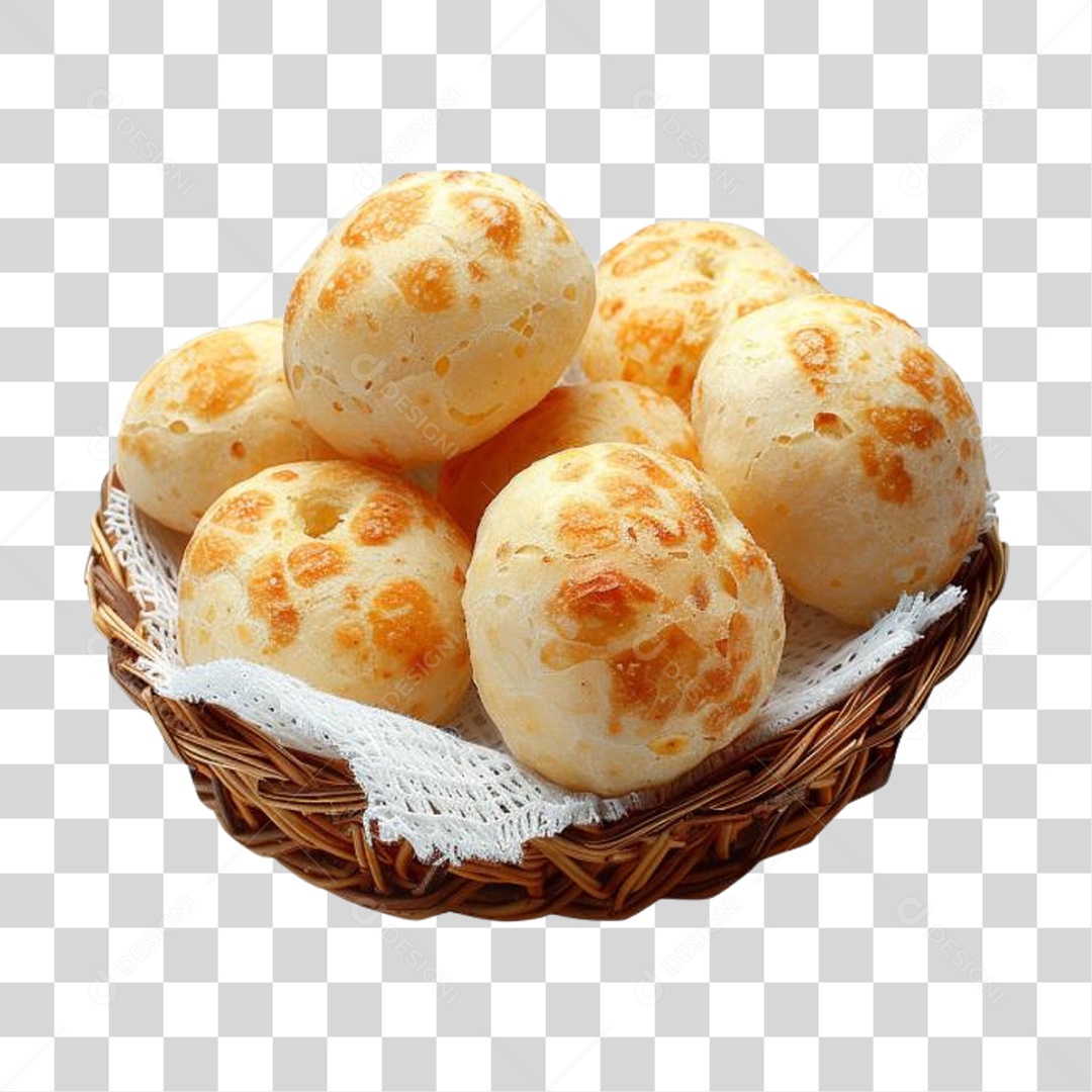Pão de Queijo na Cesta PNG Transparente