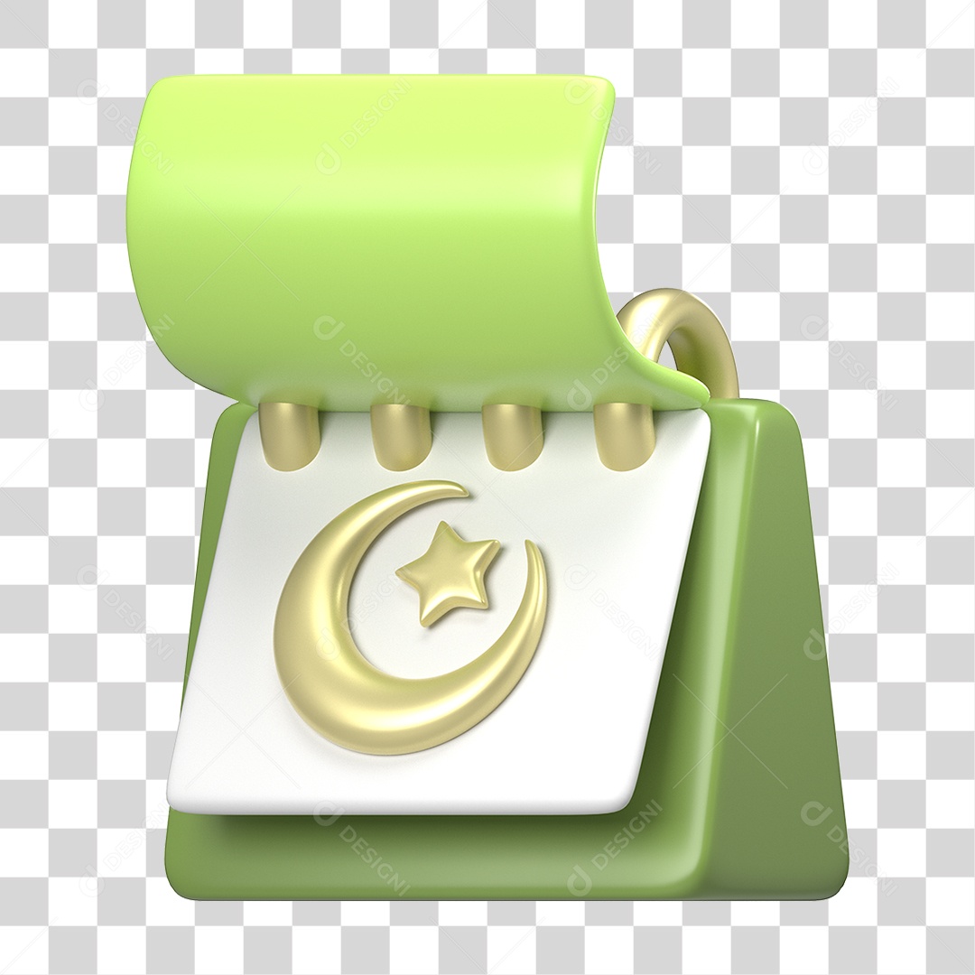 Ícone 3D Ilustração Islâmico do Ramadã PNG Transparente