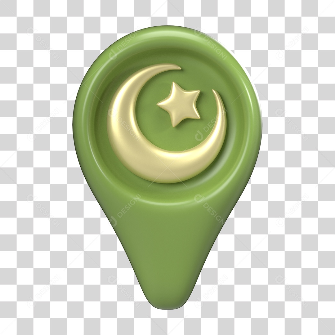 Ícone 3D Ilustração Islâmico do Ramadã PNG Transparente