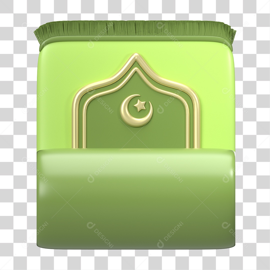 Ícone 3D Ilustração Islâmico do Ramadã PNG Transparente