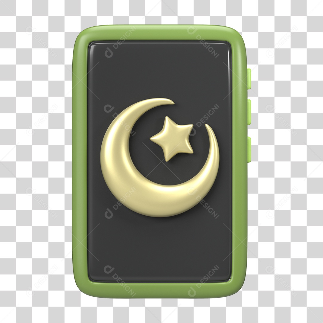 Ícone 3D Ilustração Islâmico do Ramadã PNG Transparente