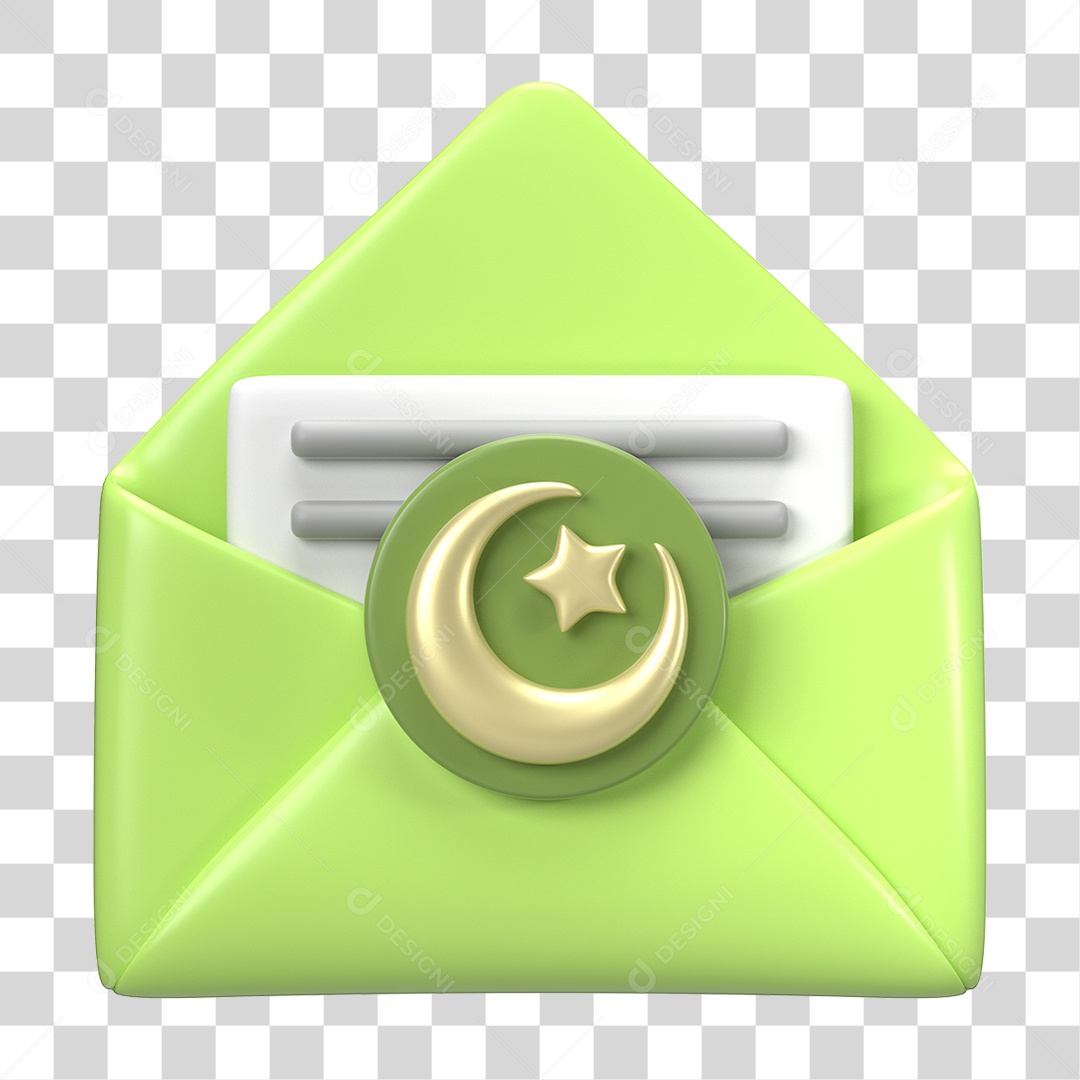 Ícone 3D Ilustração Islâmico do Ramadã PNG Transparente