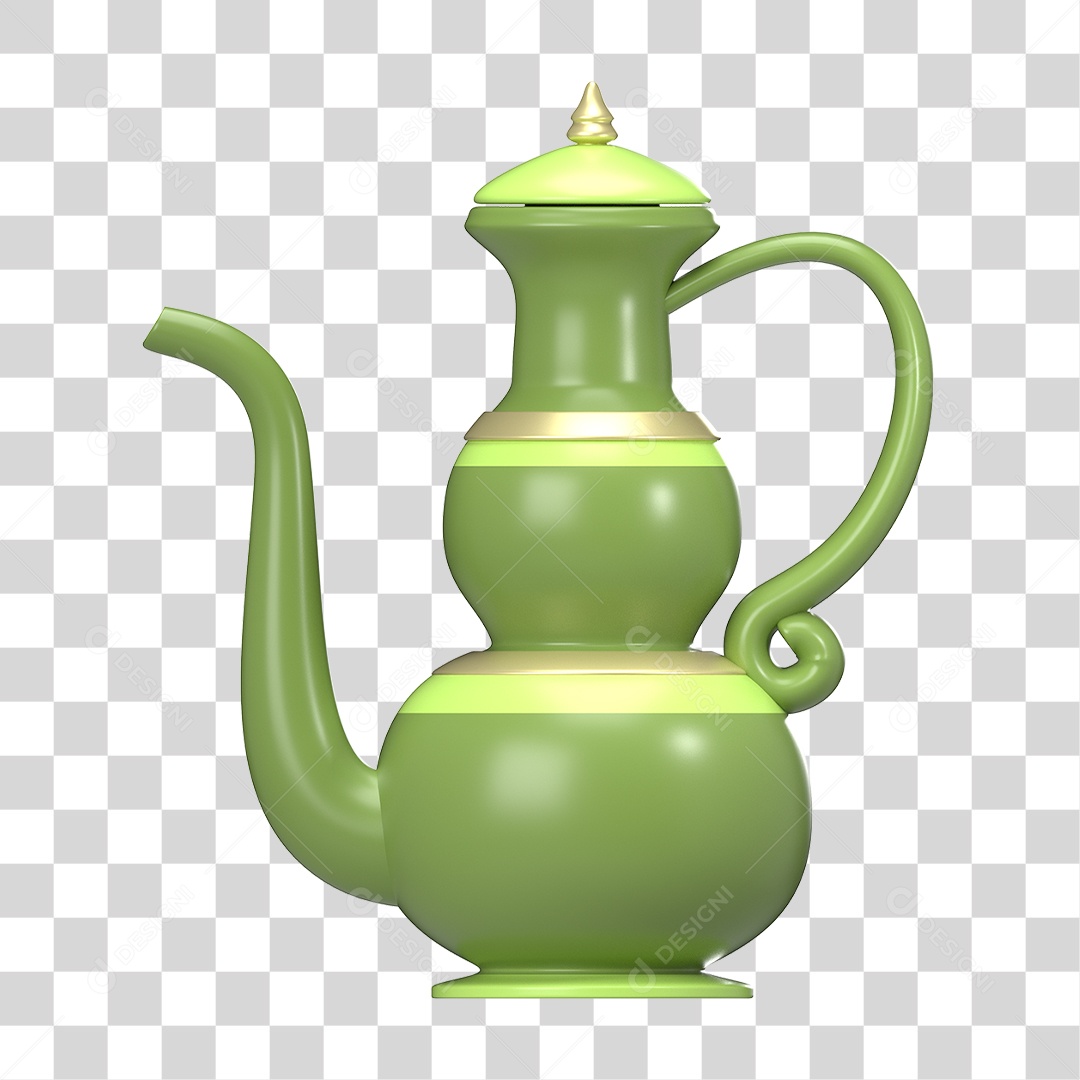 Ícone 3D Ilustração Islâmico do Ramadã PNG Transparente