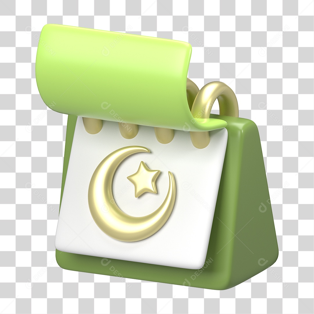 Ícone 3D Ilustração Islâmico do Ramadã PNG Transparente
