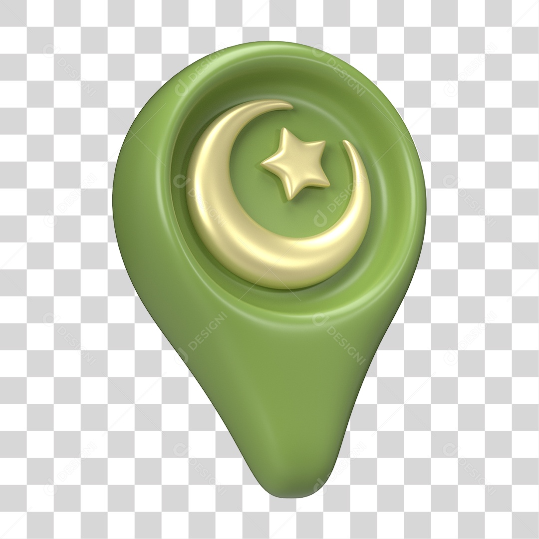 Ícone 3D Ilustração Islâmico do Ramadã PNG Transparente