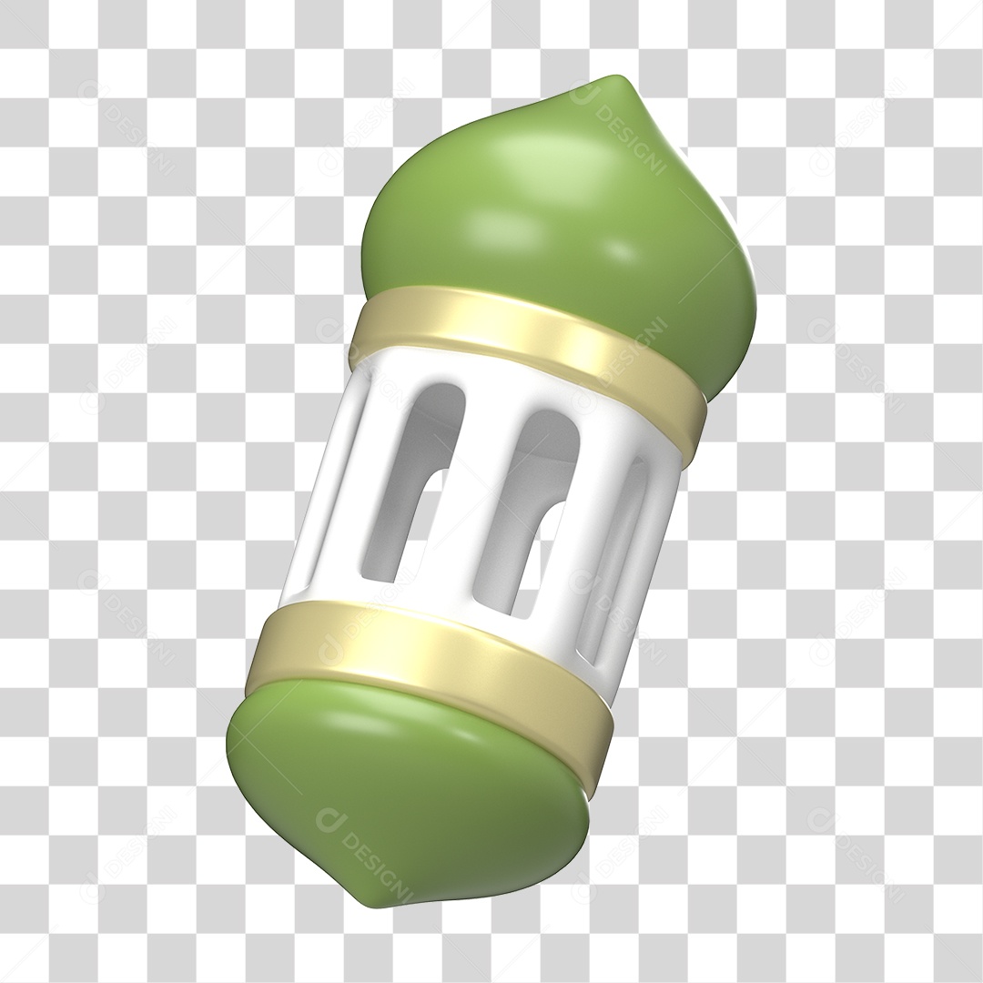 Ícone 3D Ilustração Islâmico do Ramadã PNG Transparente
