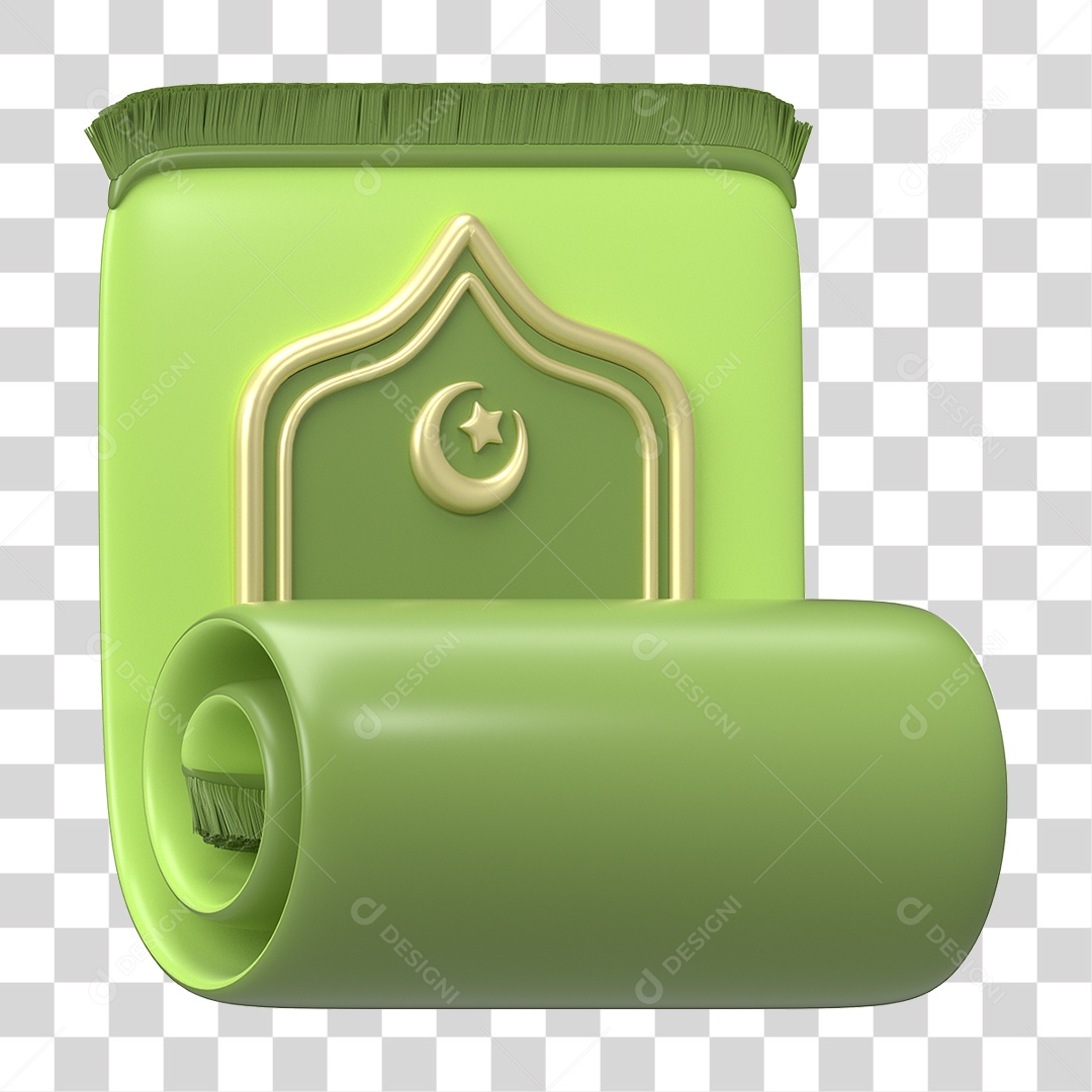 Ícone 3D Ilustração Islâmico do Ramadã PNG Transparente