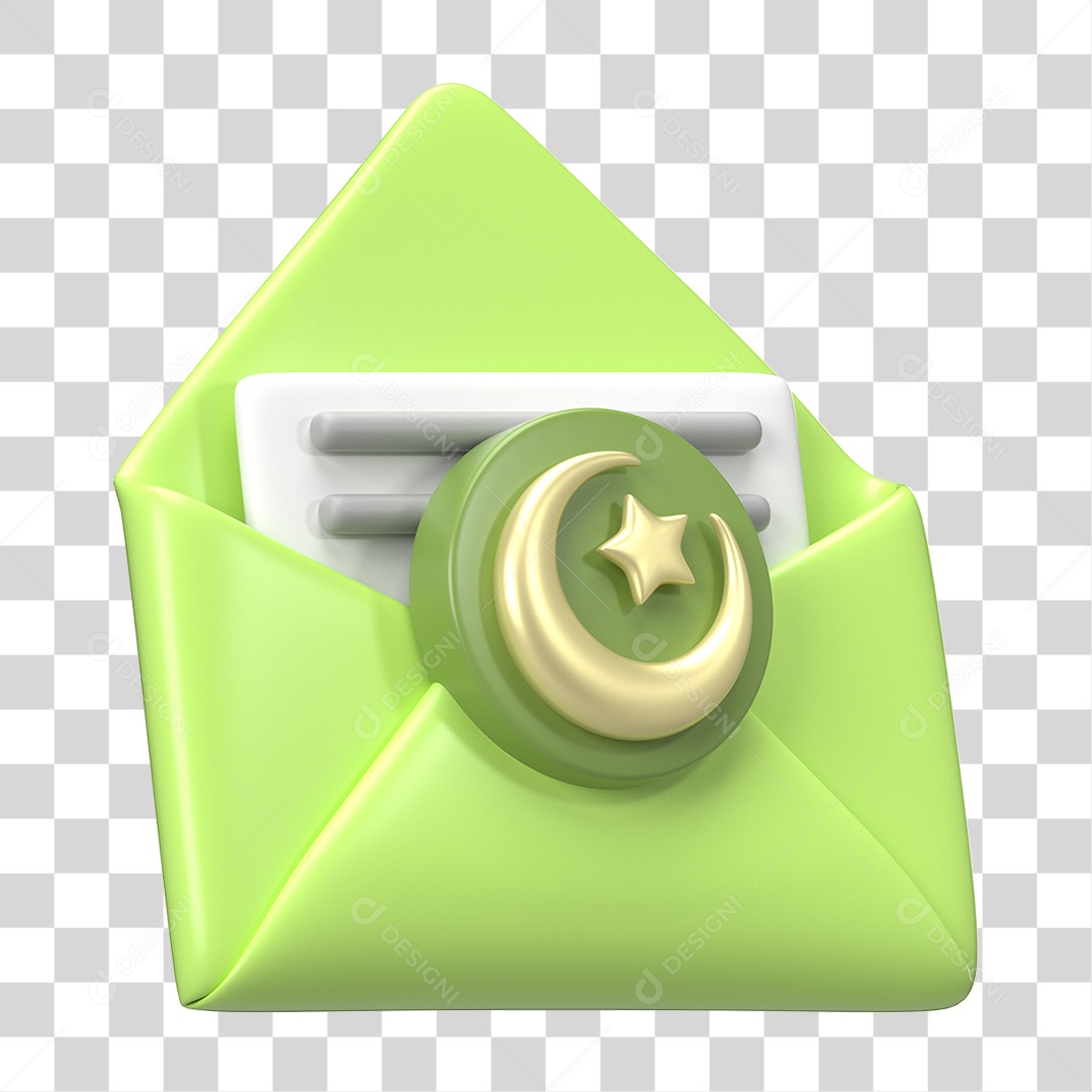 Ícone 3D Ilustração Islâmico do Ramadã PNG Transparente