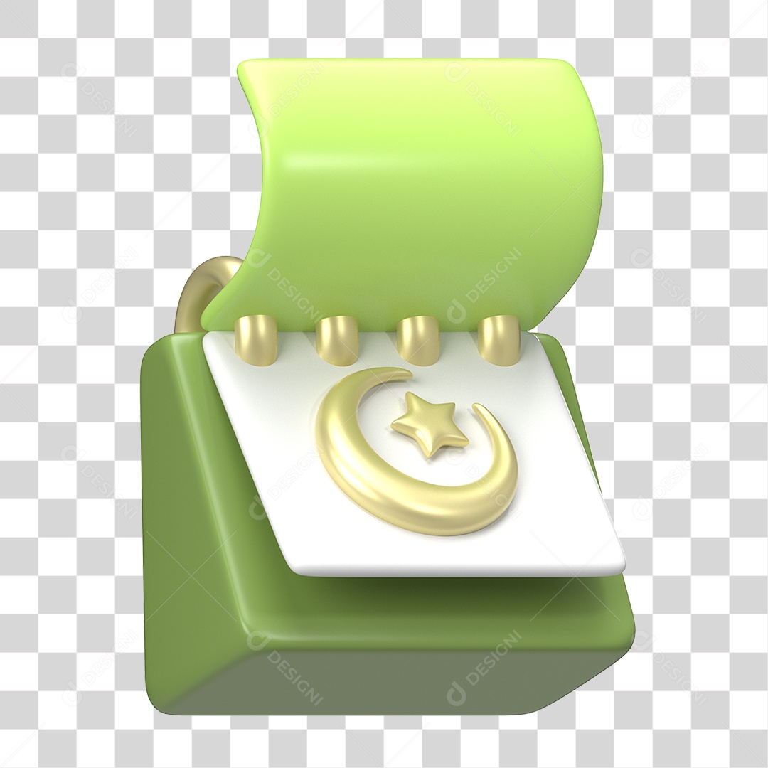 Ícone 3D Ilustração Islâmico do Ramadã PNG Transparente