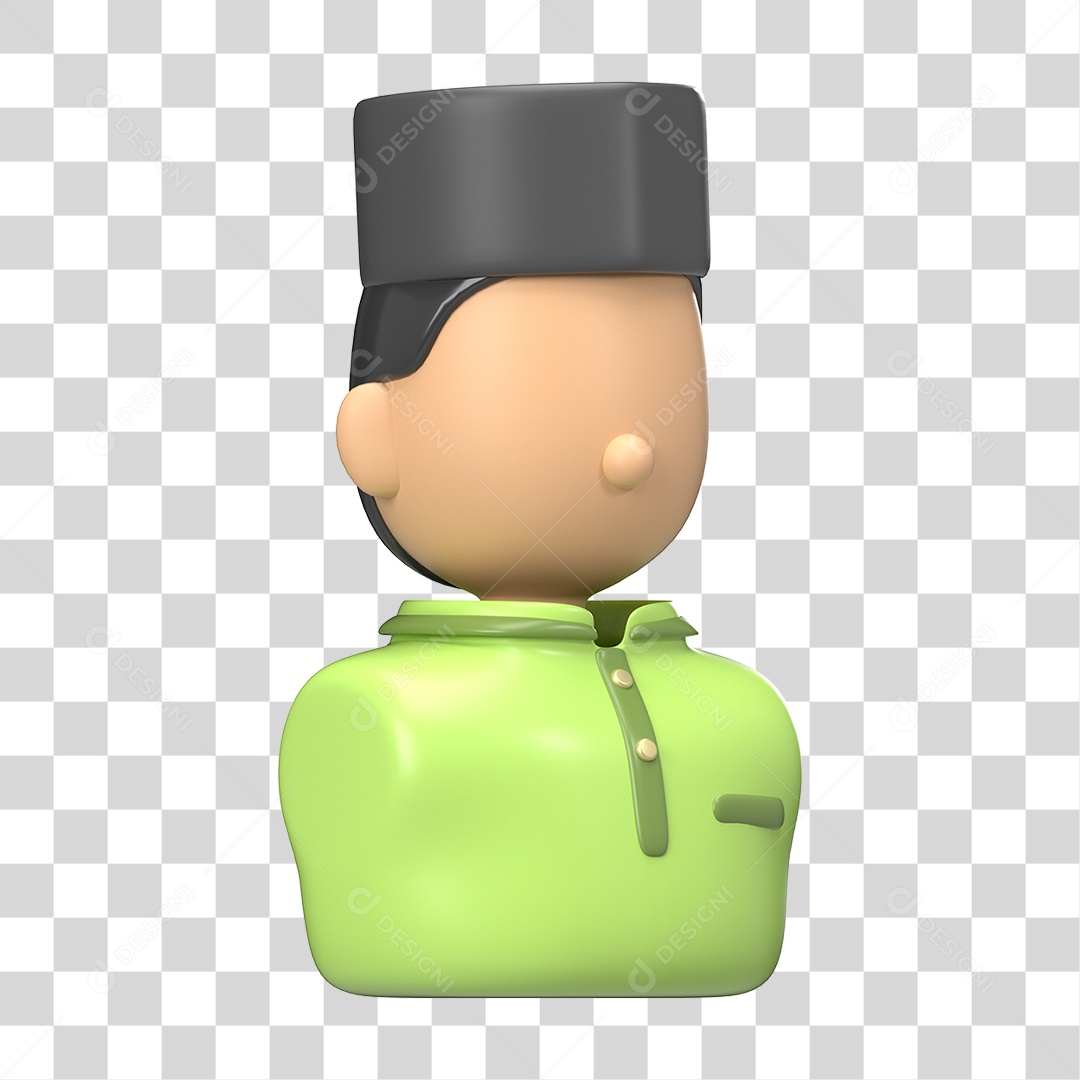 Ícone 3D Ilustração Islâmico do Ramadã PNG Transparente