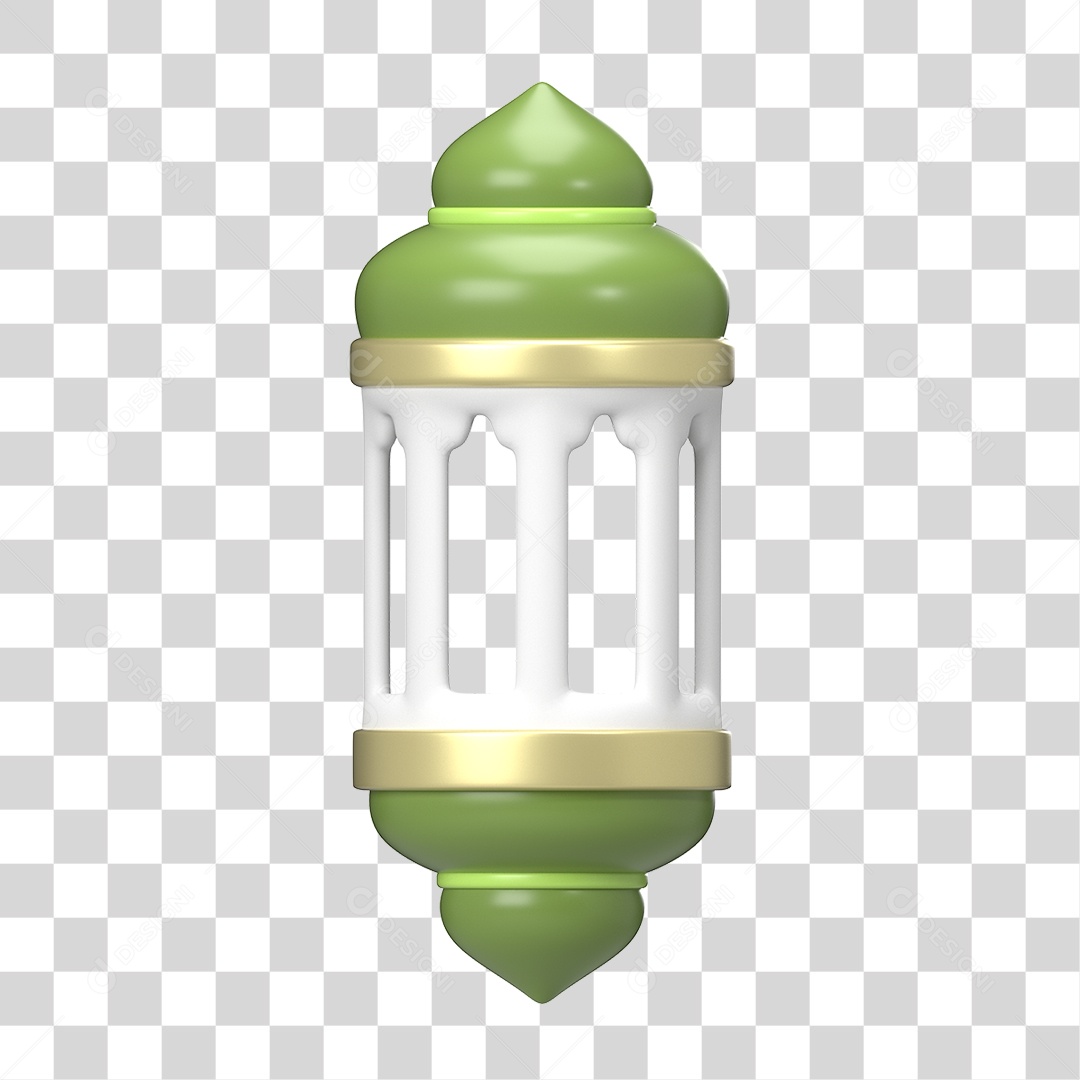 Ícone 3D Ilustração Islâmico do Ramadã PNG Transparente