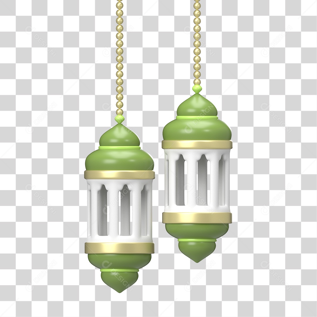 Ícone 3D Ilustração Islâmico do Ramadã PNG Transparente