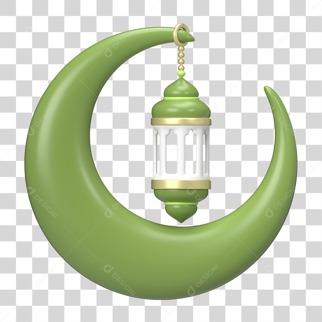 Ícone 3D Ilustração Islâmico do Ramadã PNG Transparente