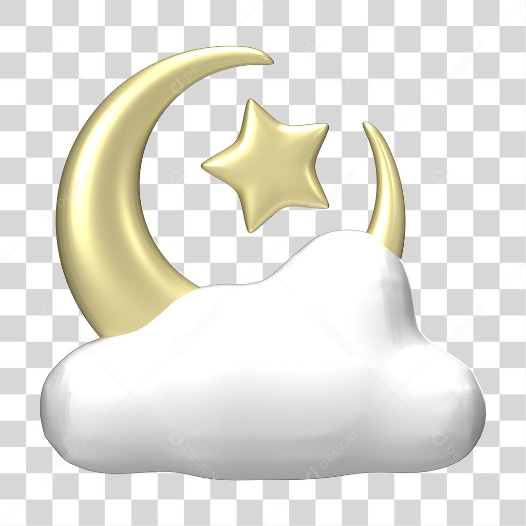 Ícone 3D Ilustração Islâmico do Ramadã PNG Transparente