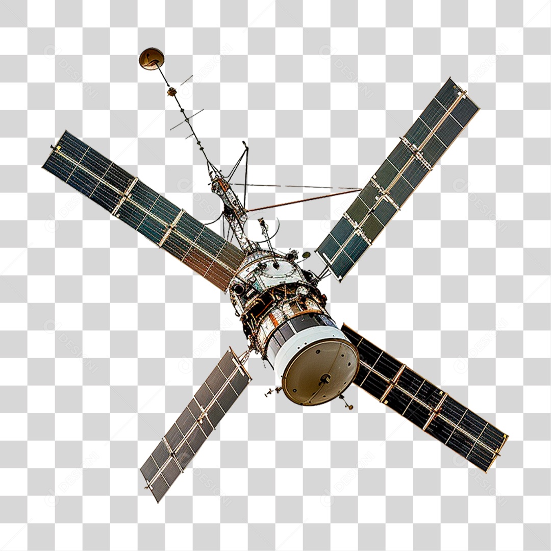 Satellite Metálico PNG Transparente