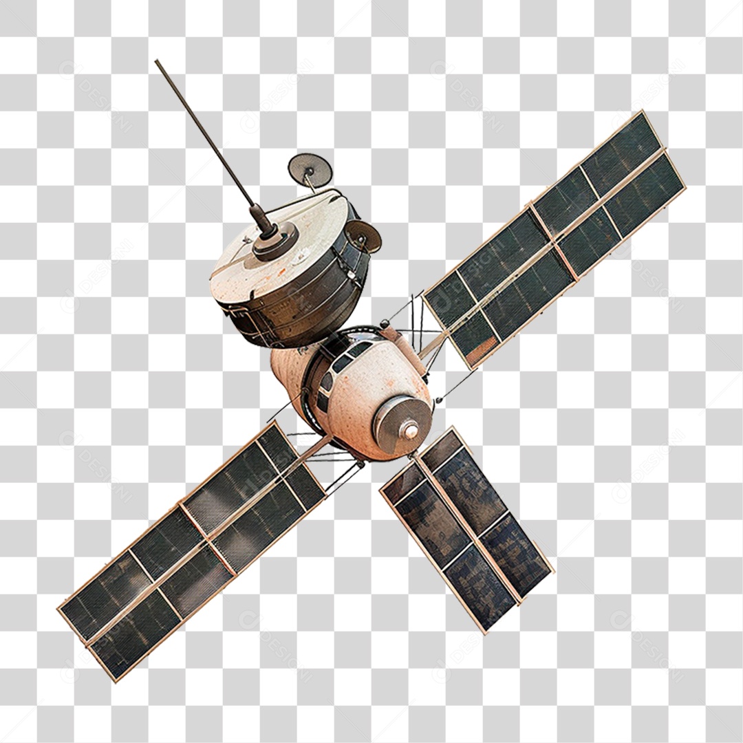 Satellite Metálico PNG Transparente