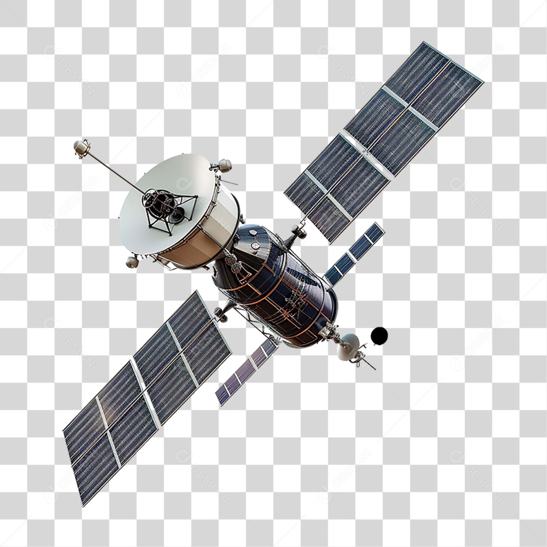 Satellite Metálico PNG Transparente