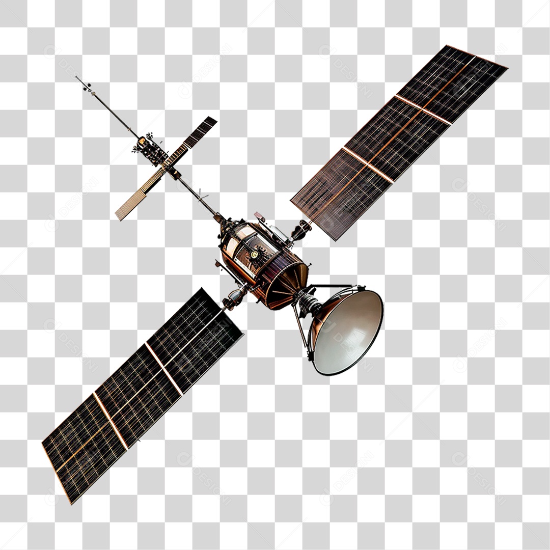 Satellite Metálico PNG Transparente
