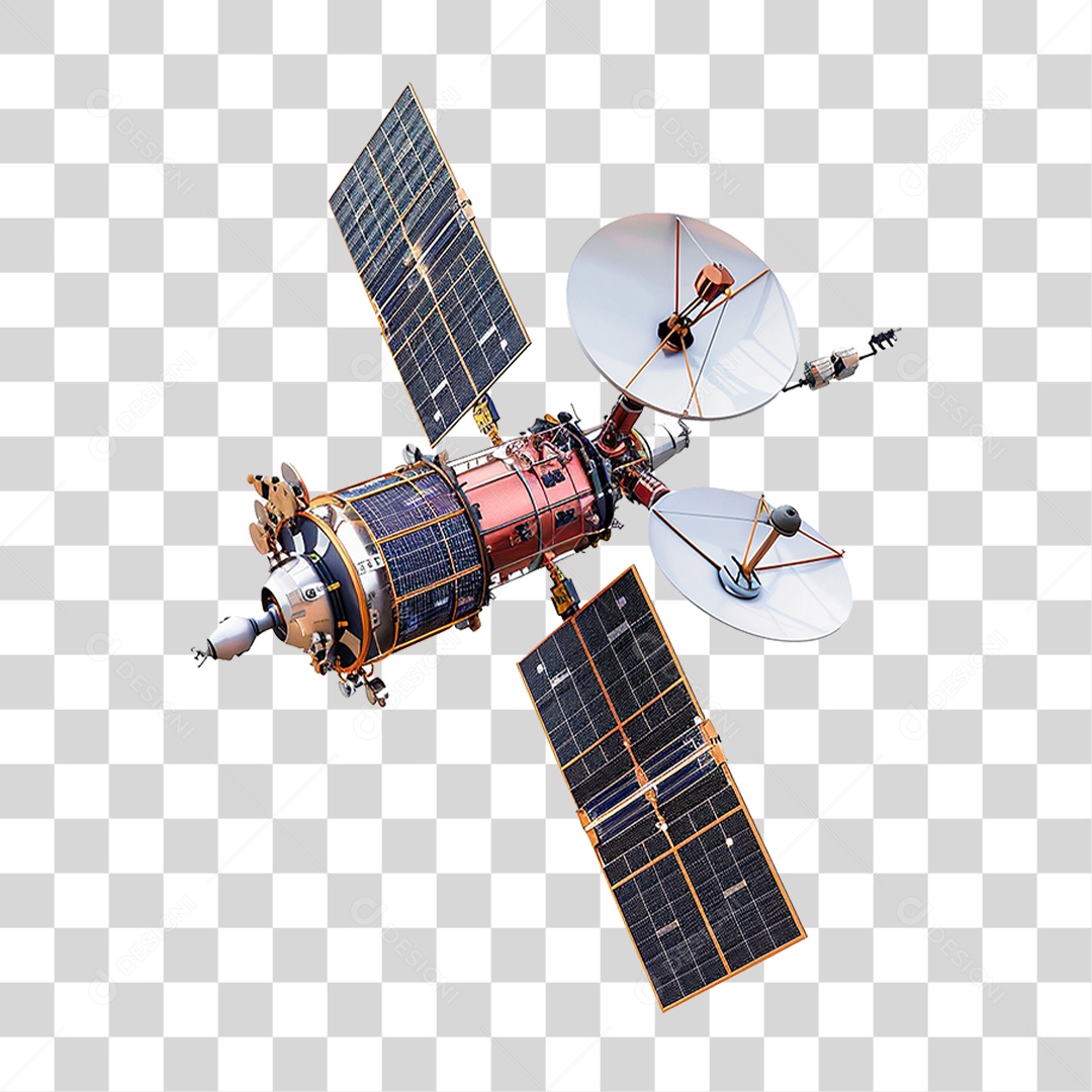 Satellite Metálico PNG Transparente