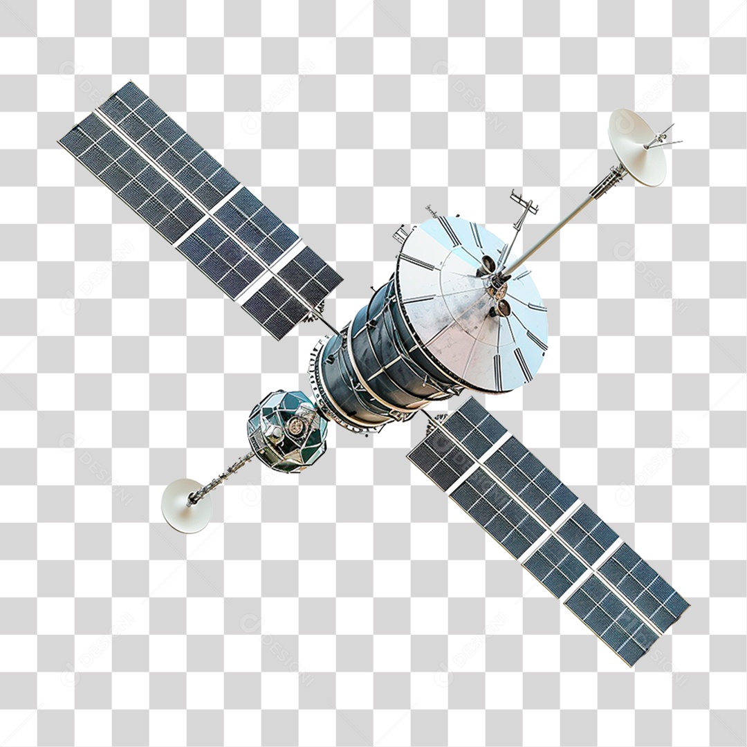 Satellite Metálico PNG Transparente