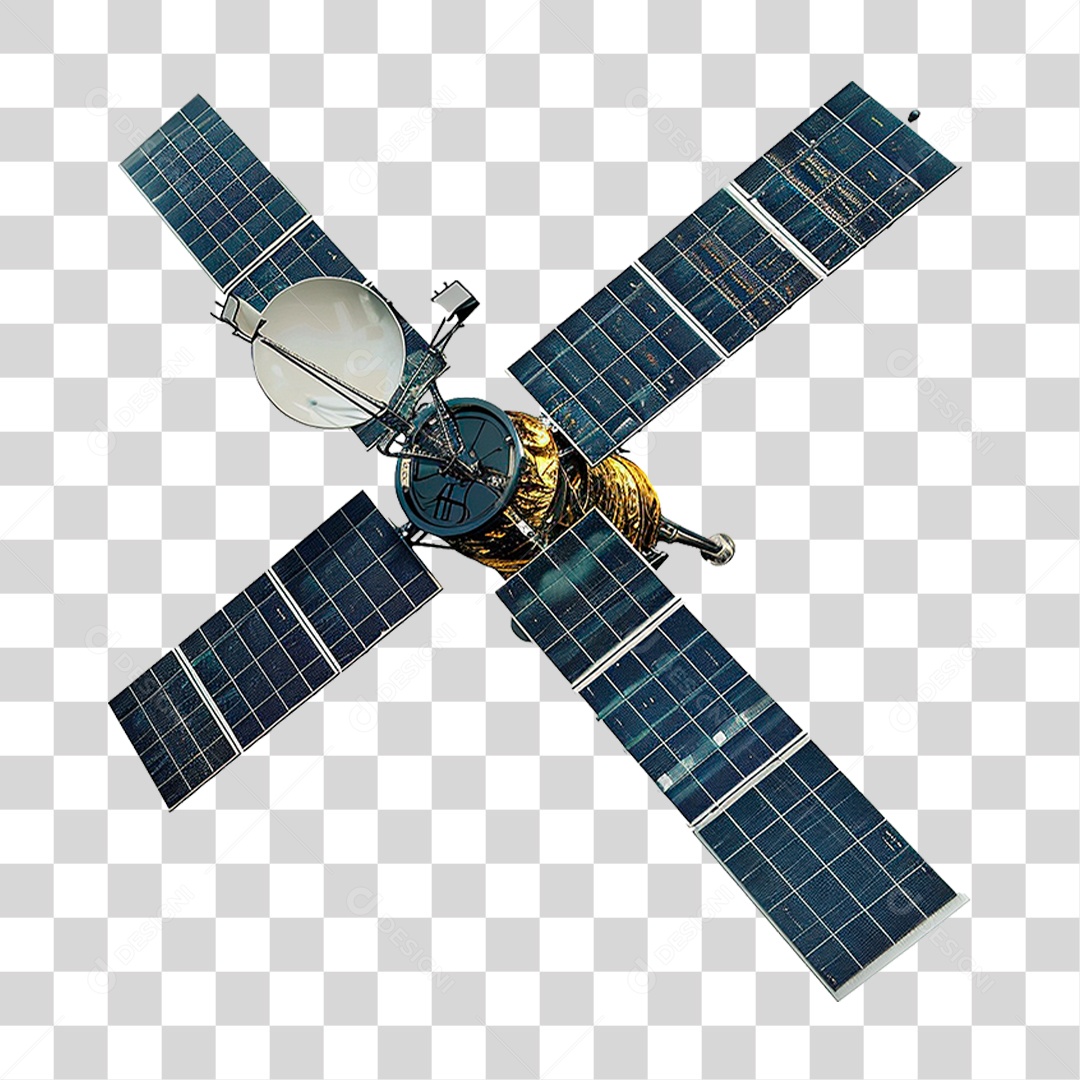 Satellite Metálico PNG Transparente