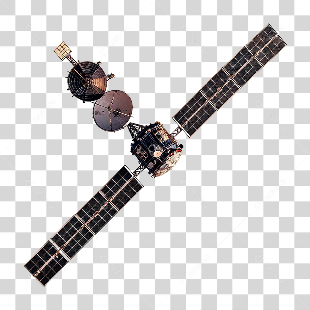 Satellite Metálico PNG Transparente