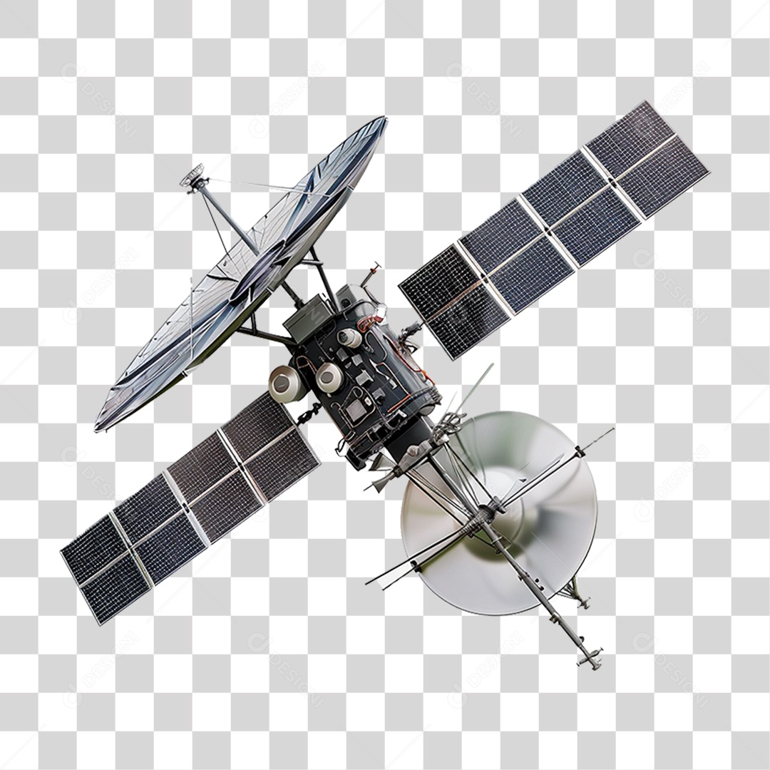 Satellite Metálico PNG Transparente
