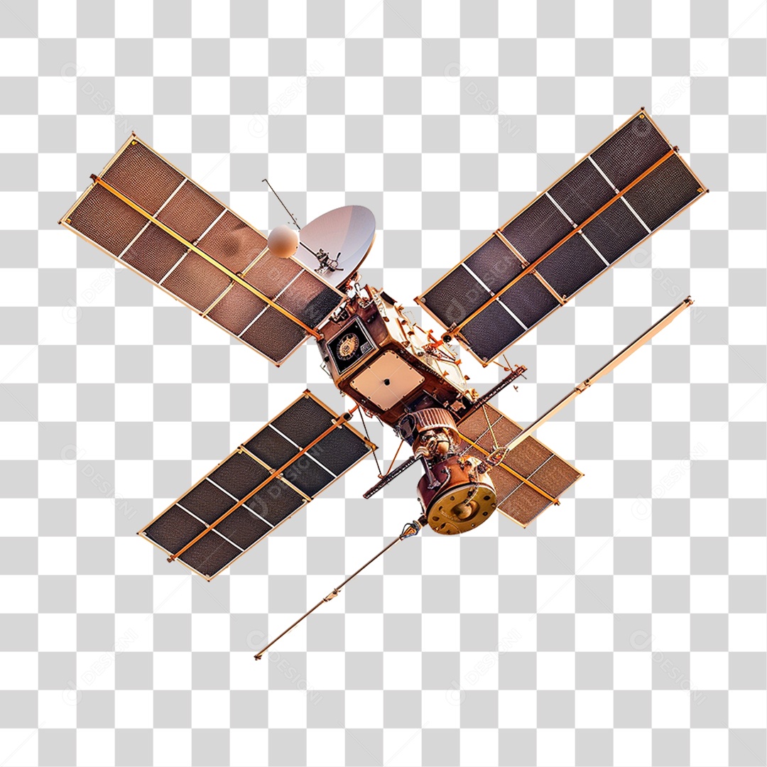 Satellite Metálico PNG Transparente