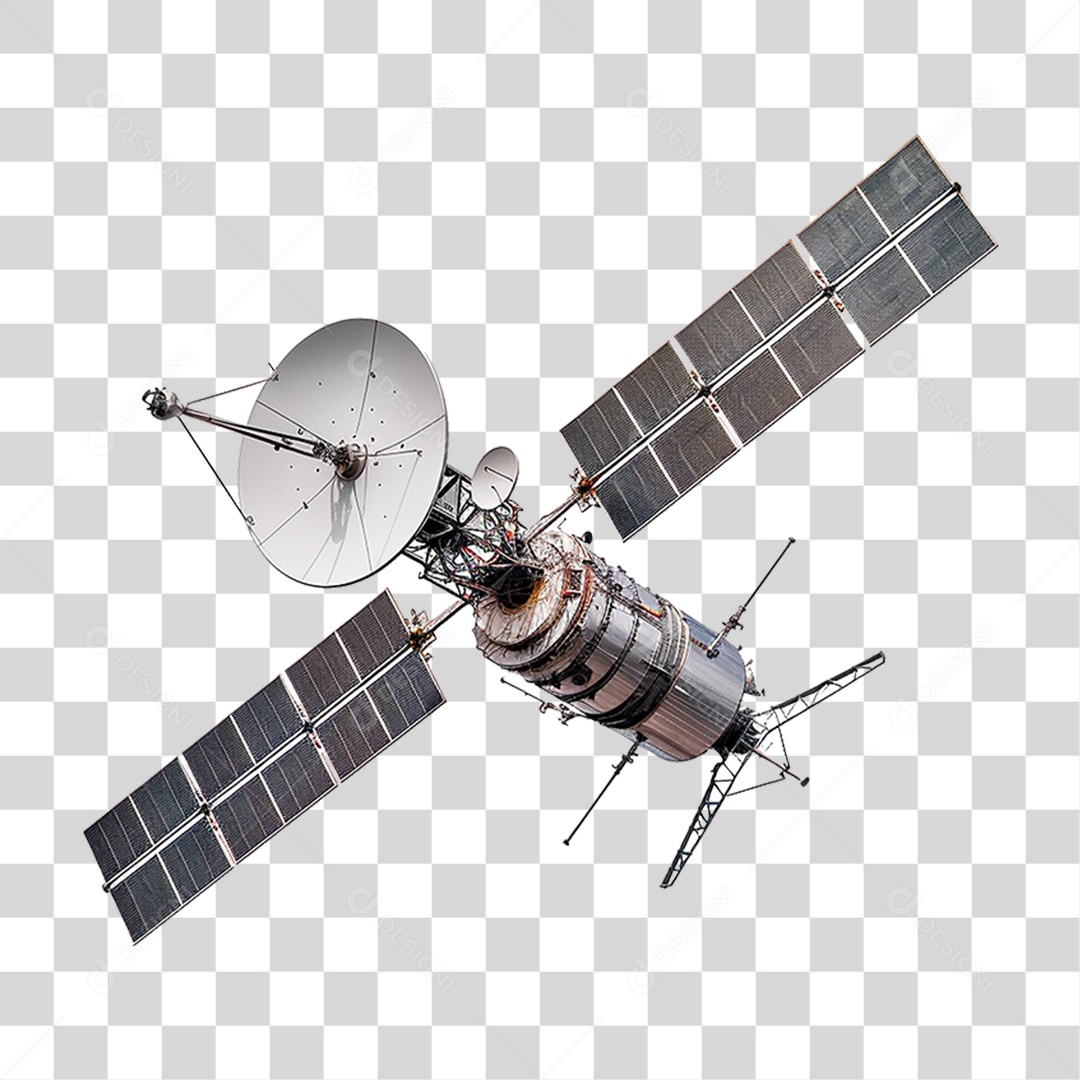 Satellite Metálico PNG Transparente