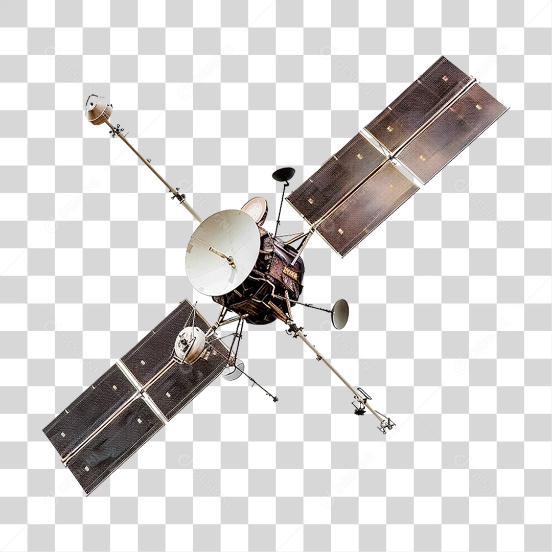 Satellite Metálico PNG Transparente