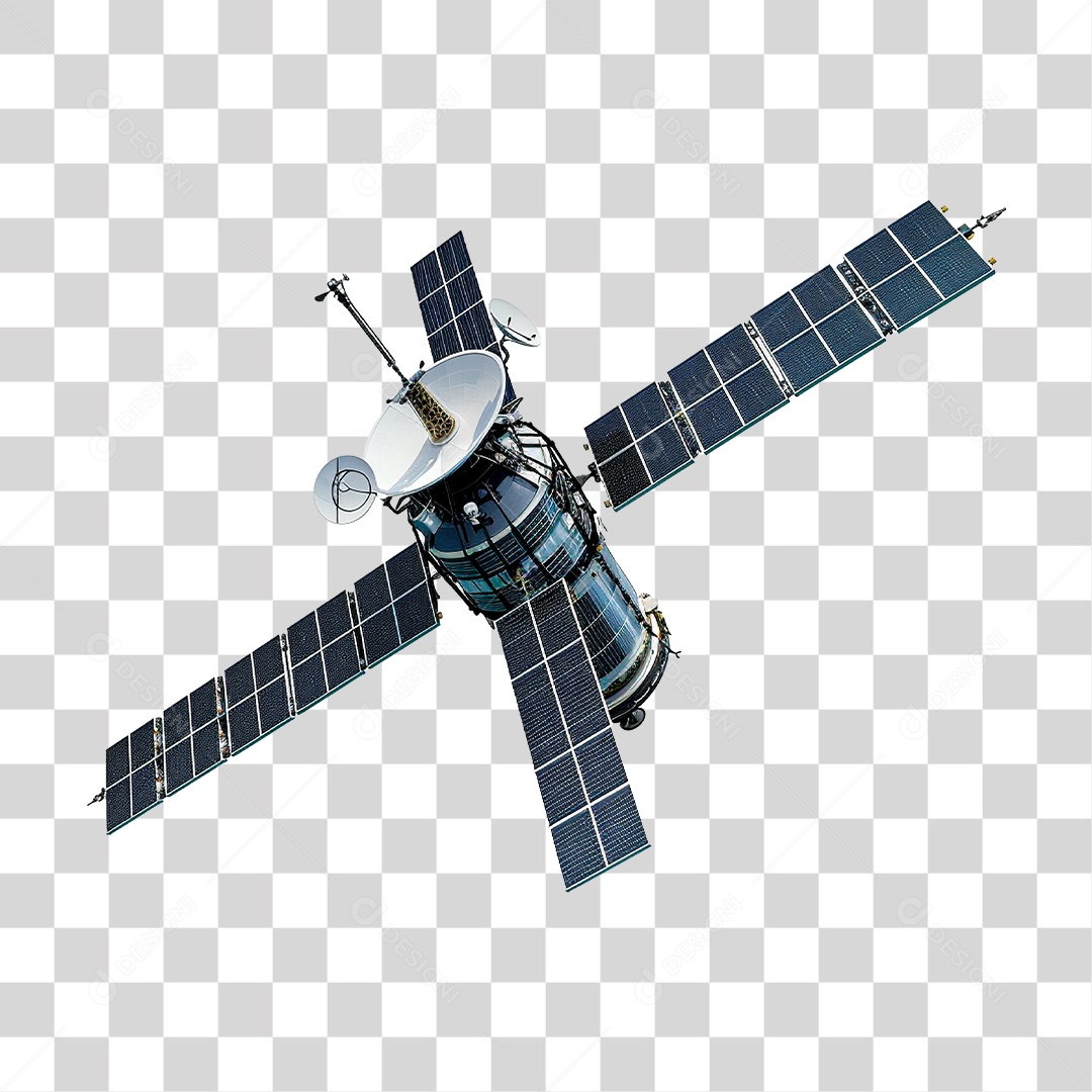 Satellite Metálico PNG Transparente