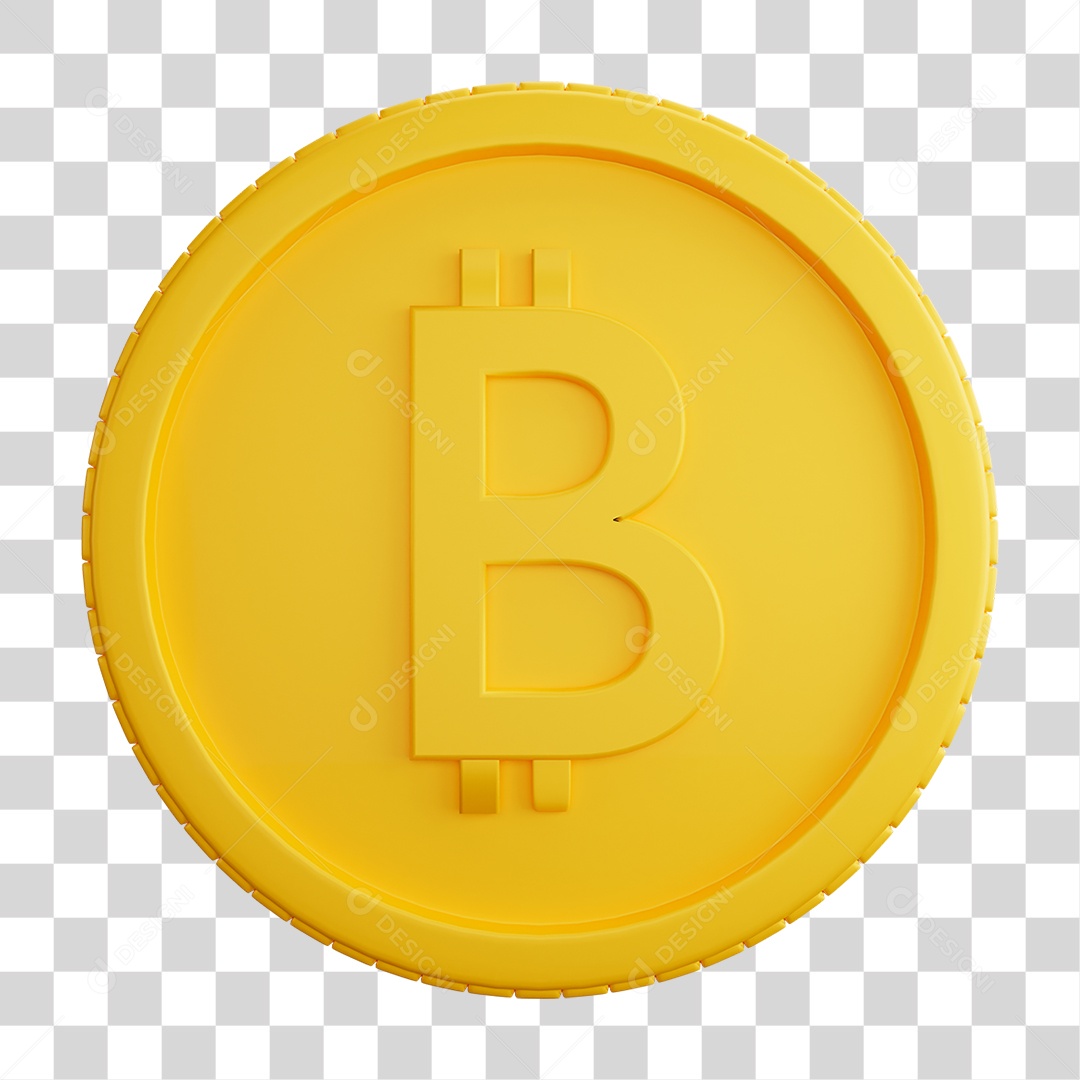 Elemento 3D Moeda Bitcoin PNG Transparente