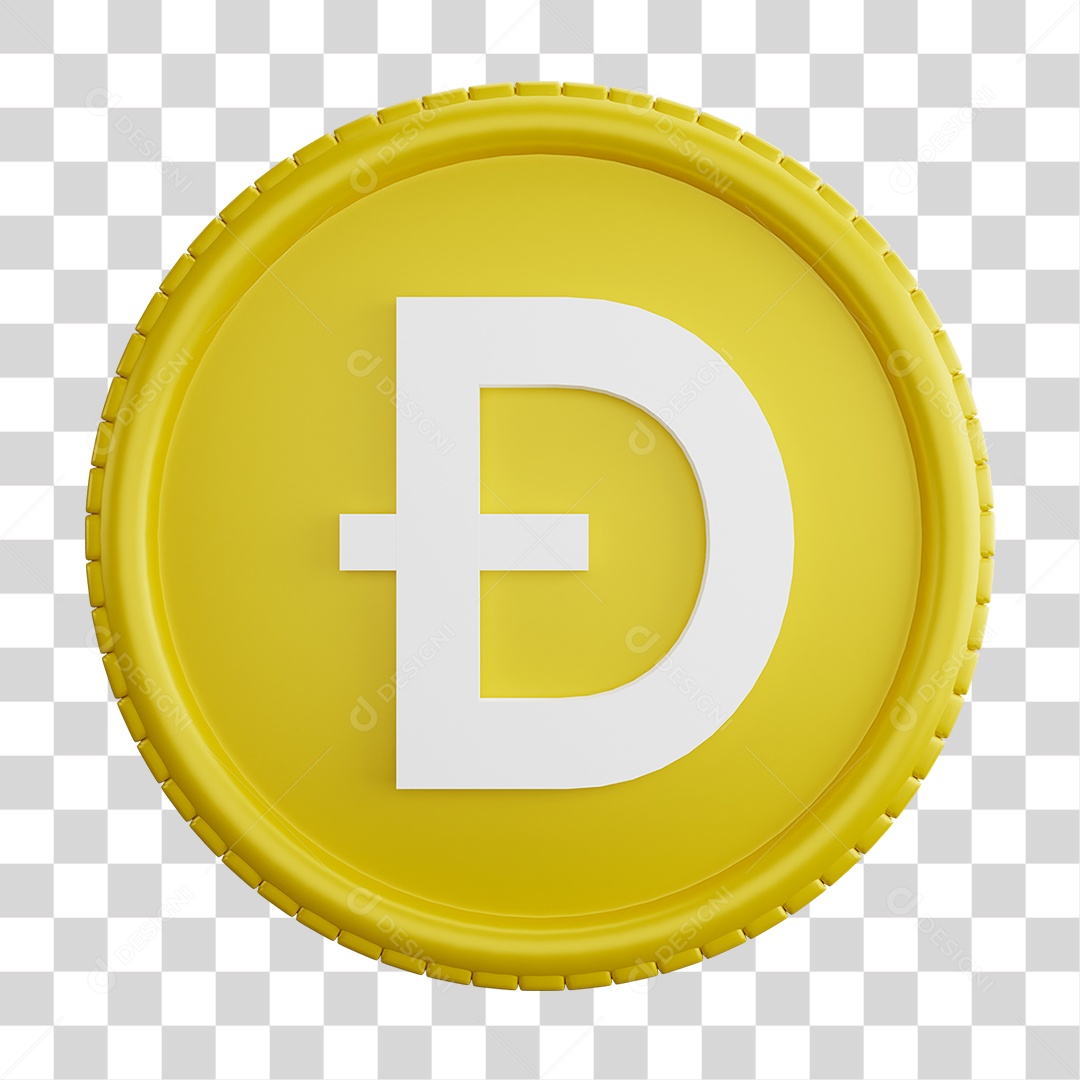 Elemento 3D Moeda Dogecoin PNG Transparente