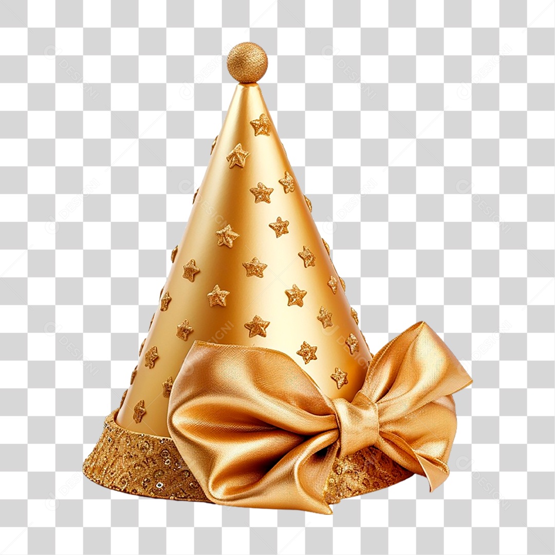 Chapéu Dourado de Festa Infantil PNG Transparente