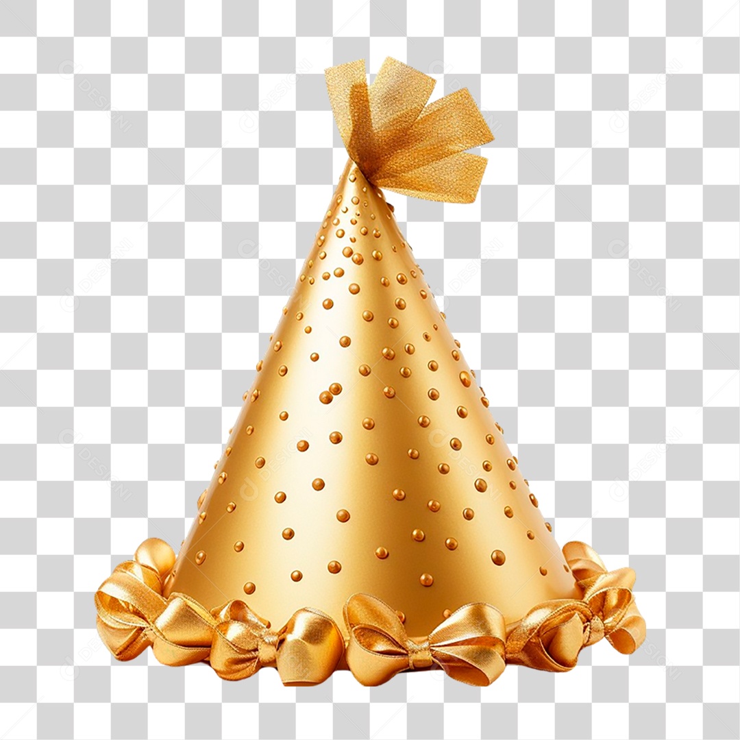 Chapéu Dourado de Festa Infantil PNG Transparente