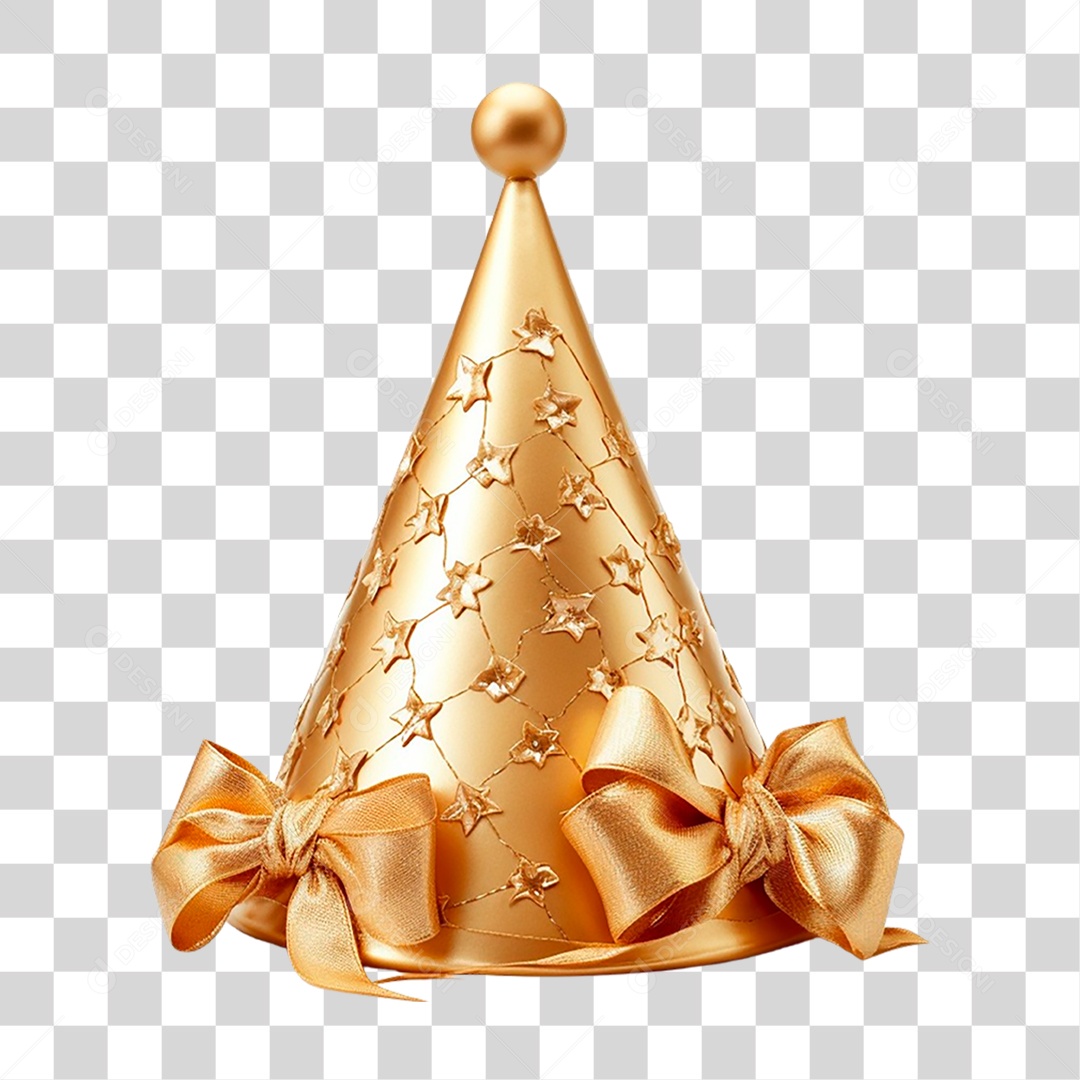 Chapéu Dourado de Festa Infantil PNG Transparente