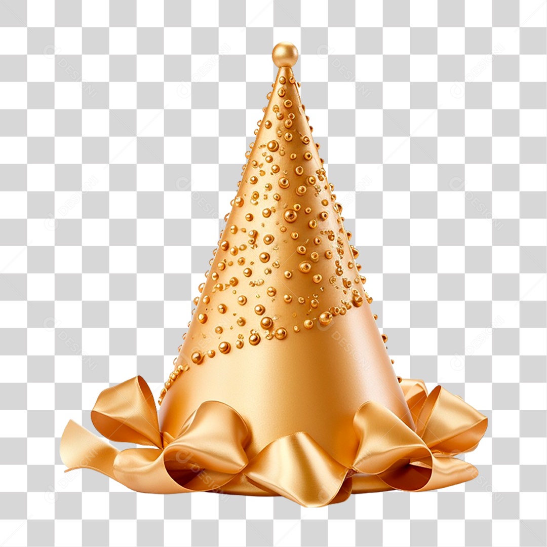 Chapéu Dourado de Festa Infantil PNG Transparente