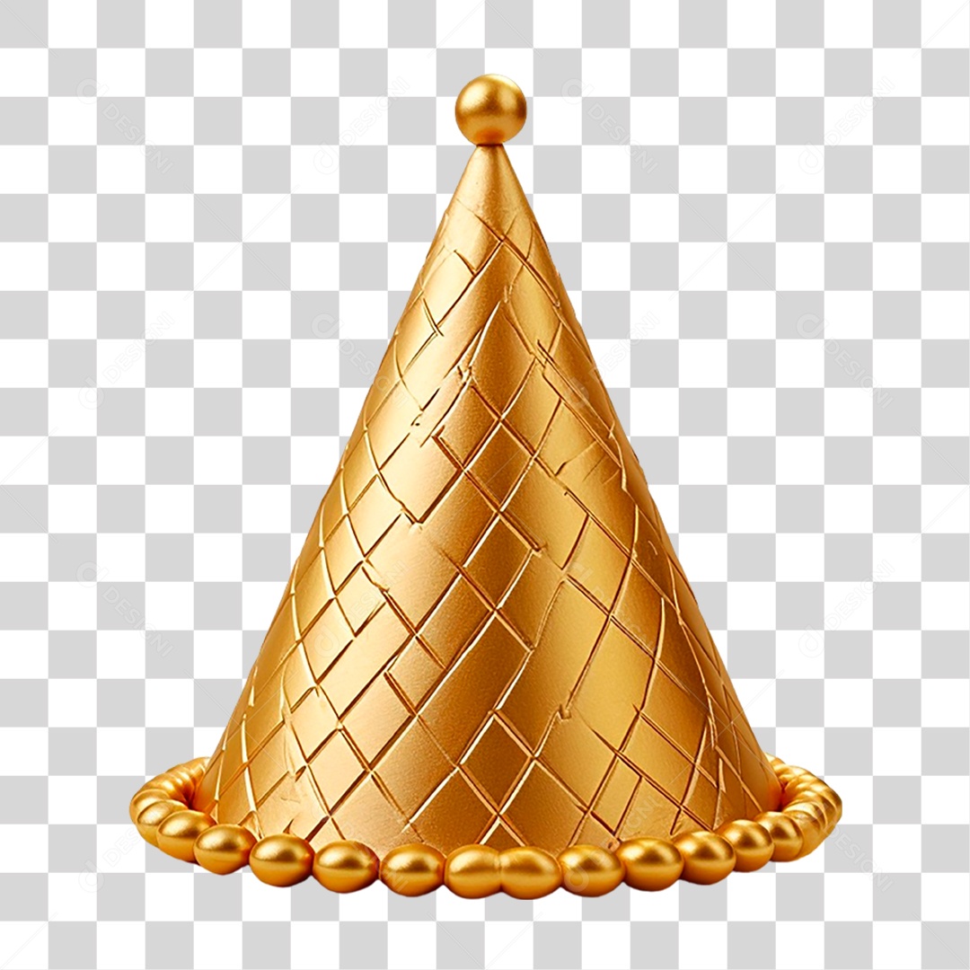 Chapéu Dourado de Festa Infantil PNG Transparente