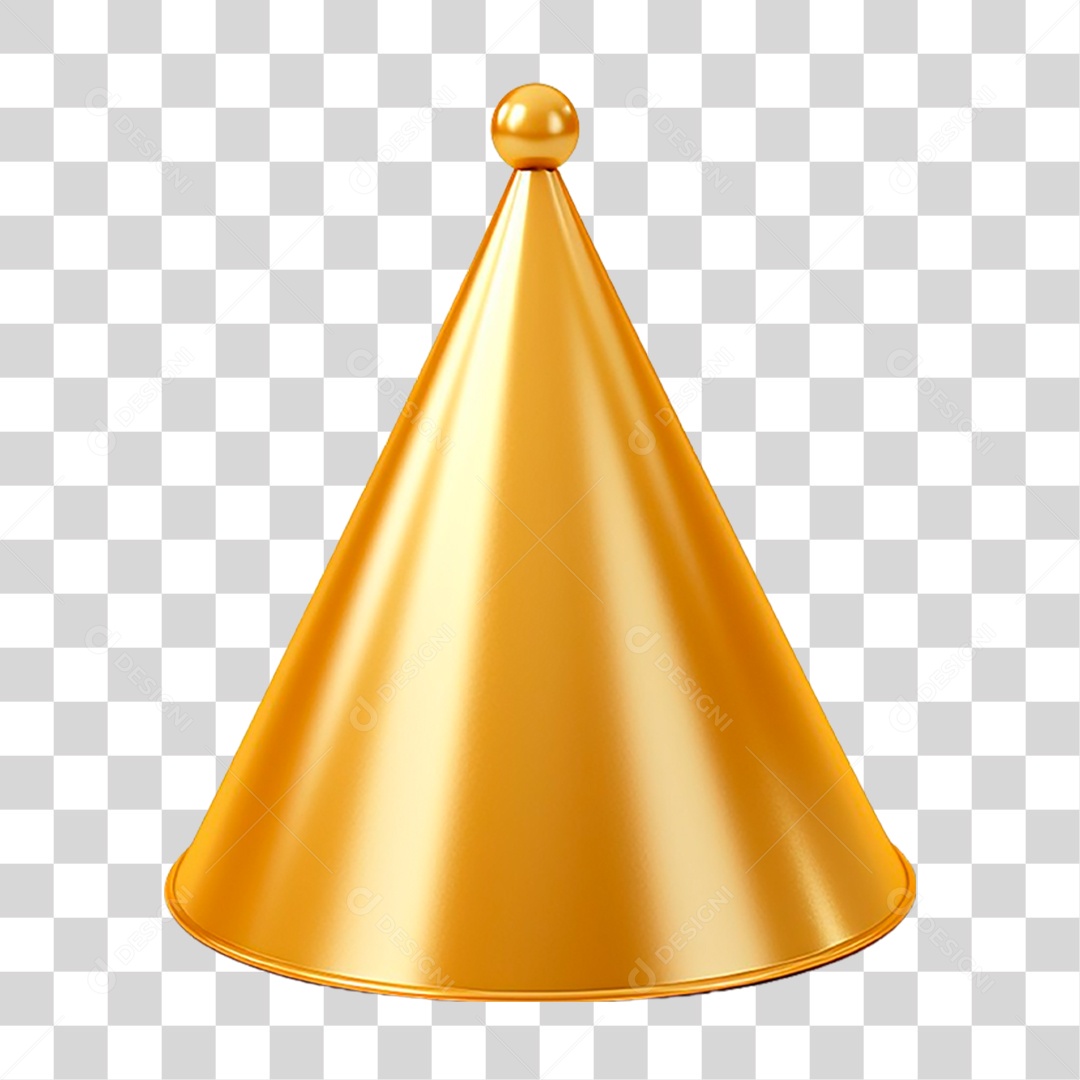 Chapéu Dourado de Festa Infantil PNG Transparente