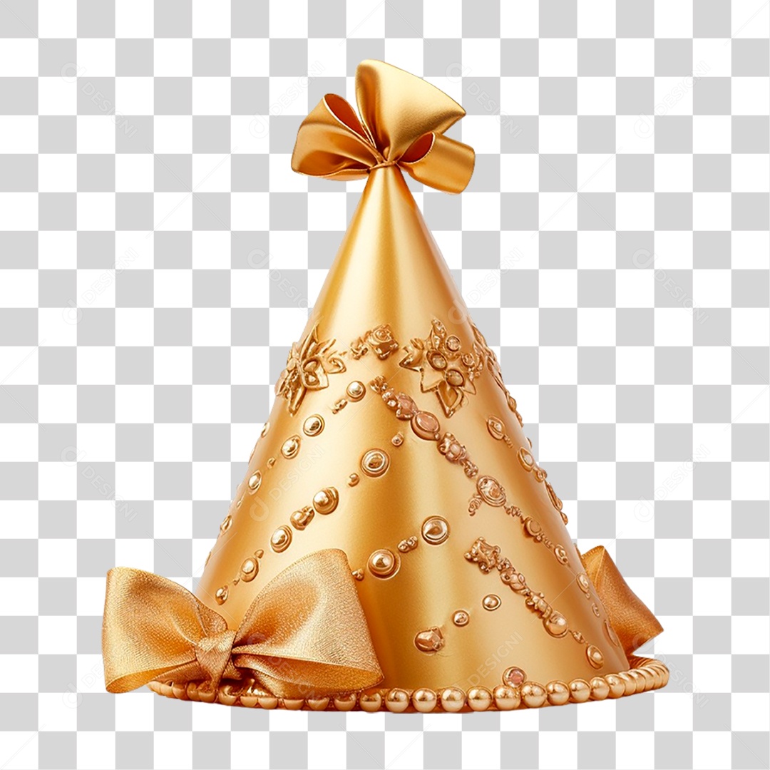 Chapéu Dourado de Festa Infantil PNG Transparente