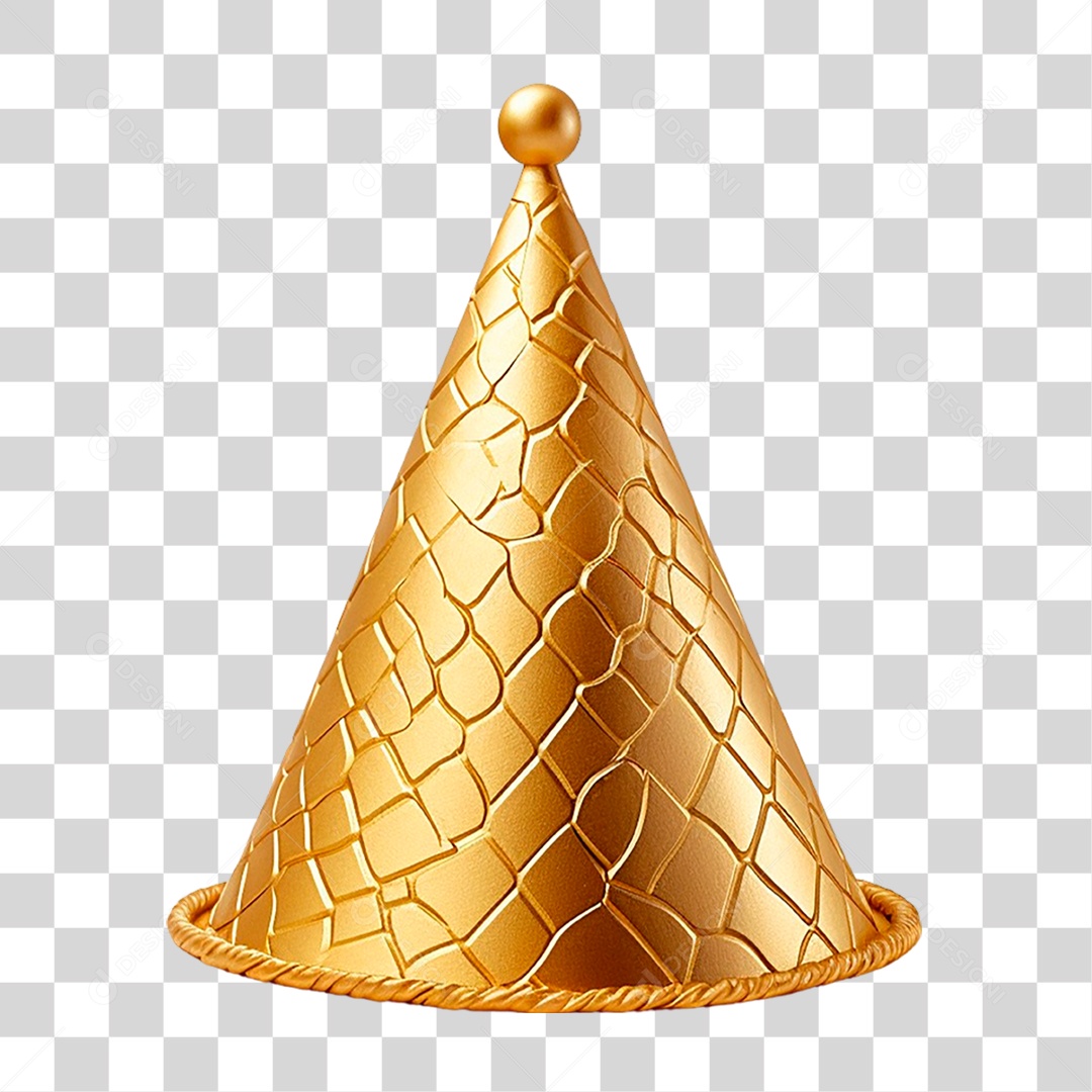 Chapéu Dourado de Festa Infantil PNG Transparente