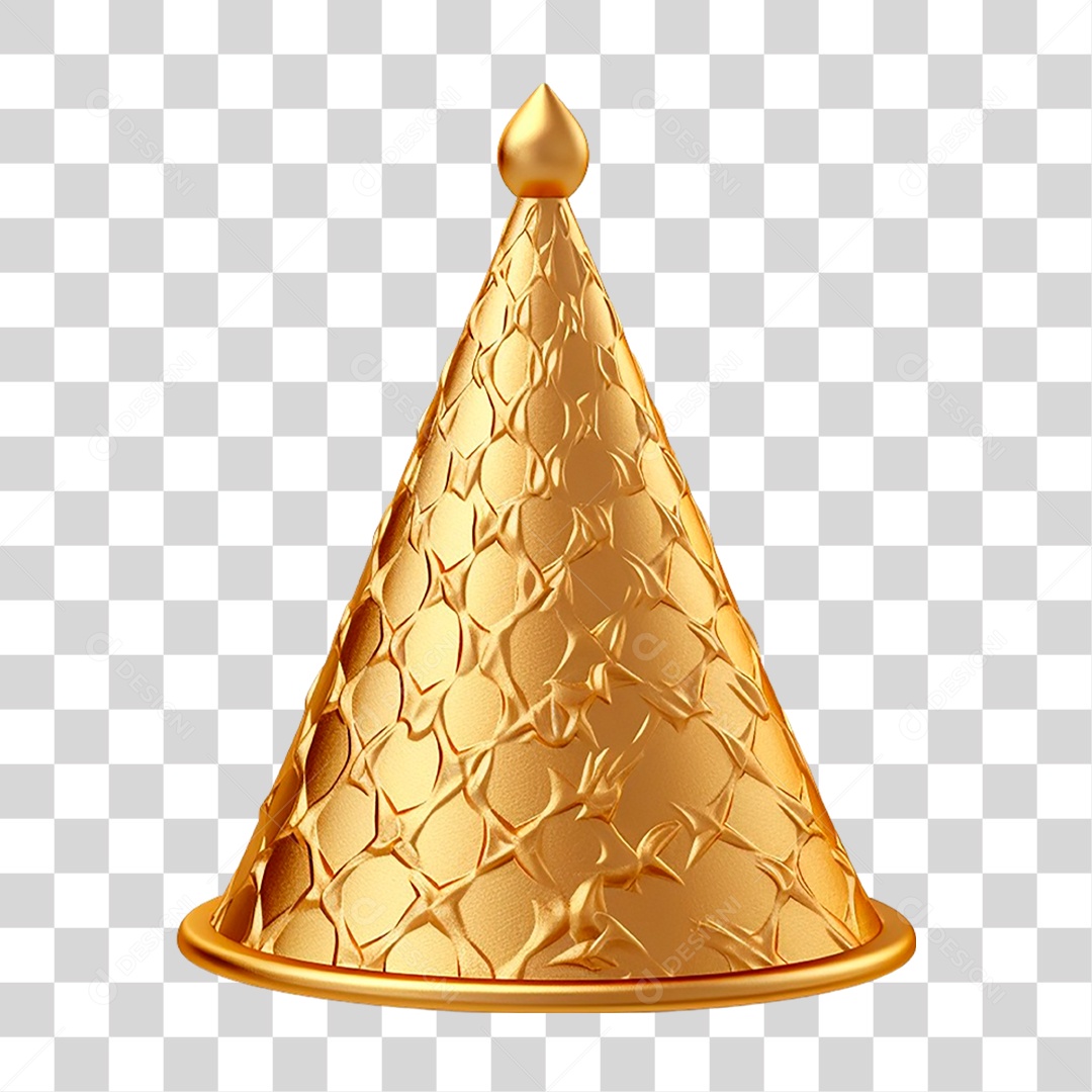 Chapéu Dourado de Festa Infantil PNG Transparente