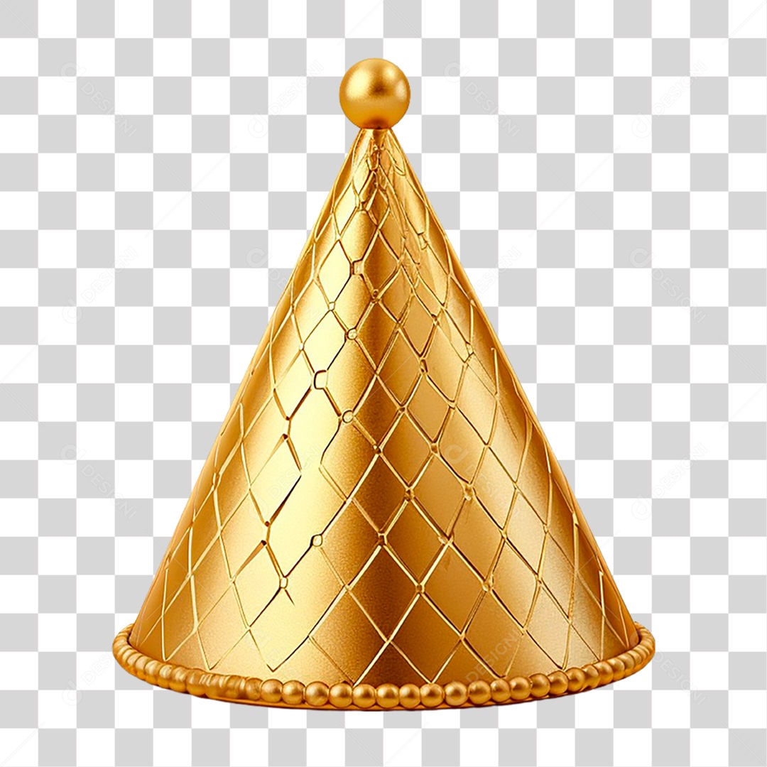 Chapéu Dourado de Festa Infantil PNG Transparente