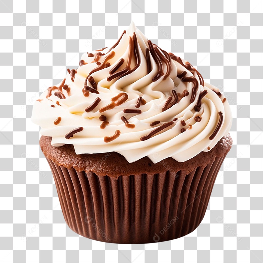 Cupcake de Chocolate PNG Transparente