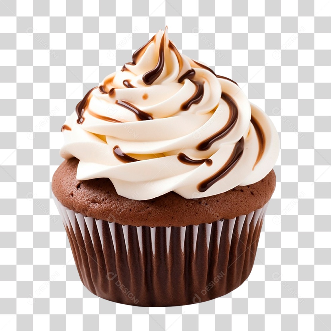 Cupcake de Chocolate PNG Transparente