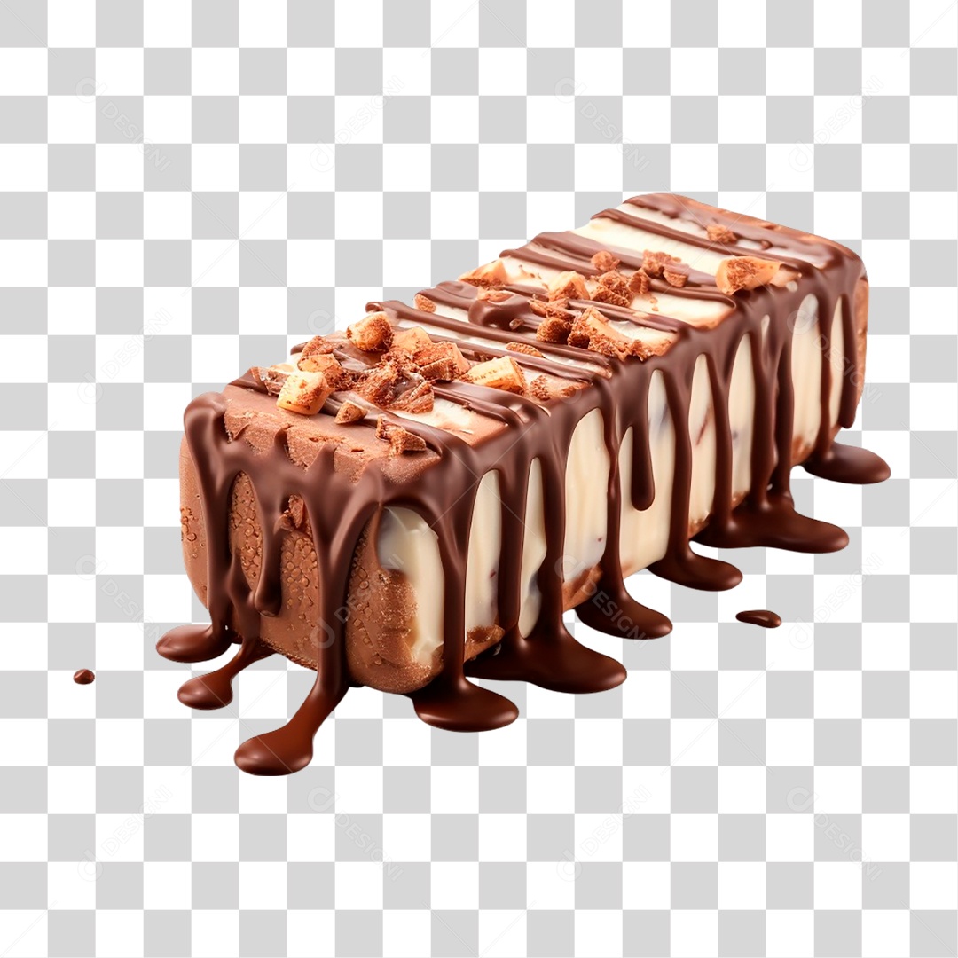 Picolé com Cobertura de Chocolate PNG Transparente