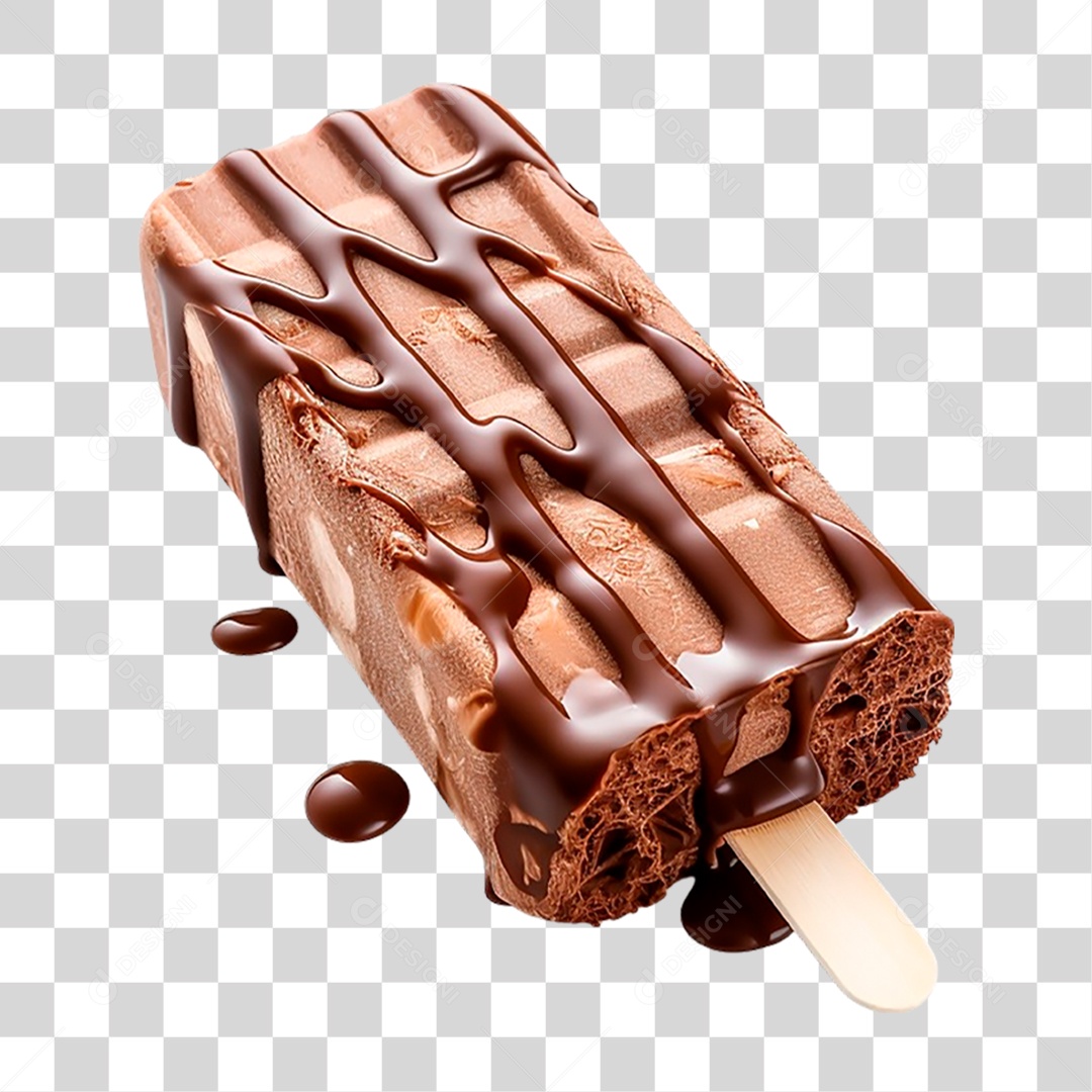 Picolé de Chocolate PNG Transparente