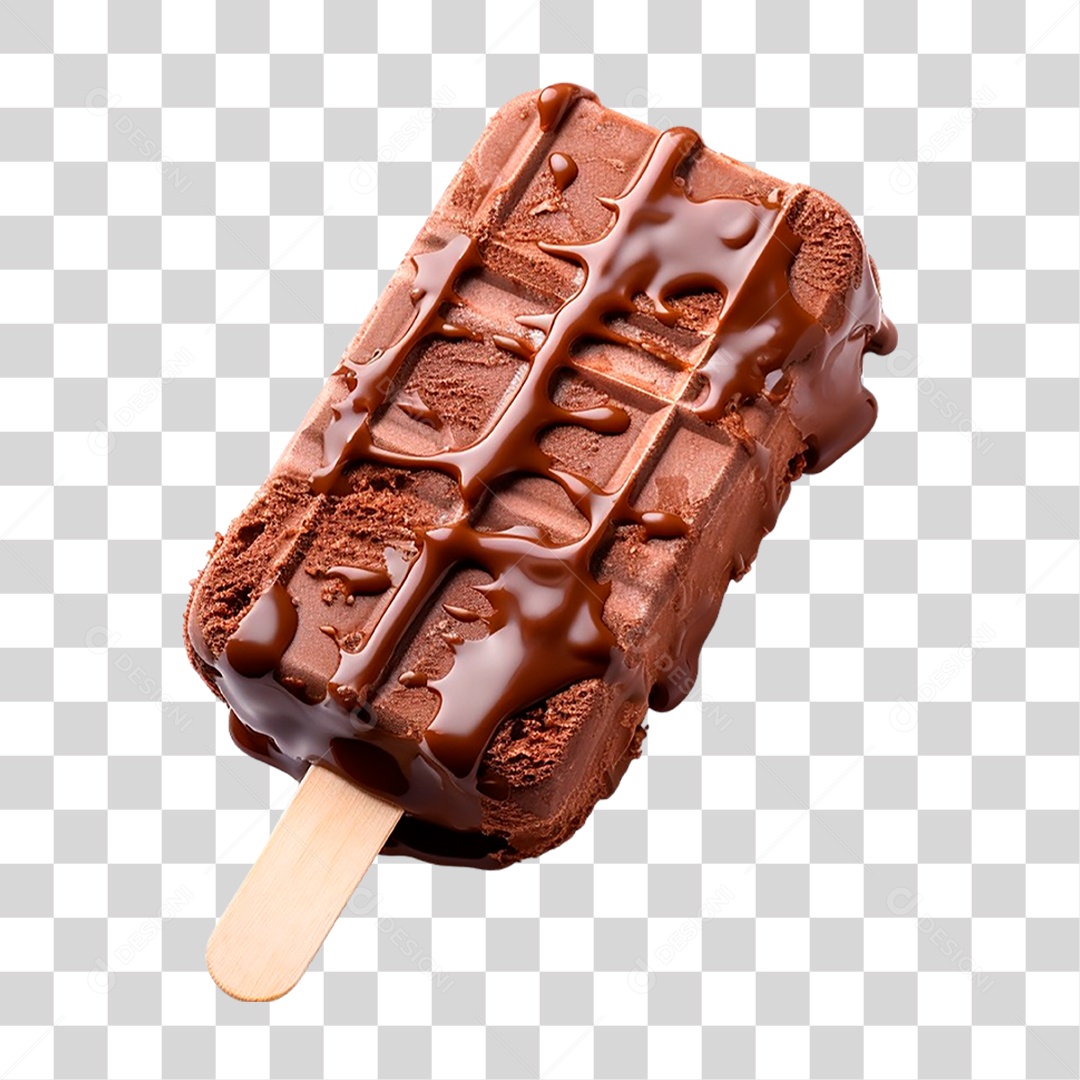 Picolé de Chocolate PNG Transparente