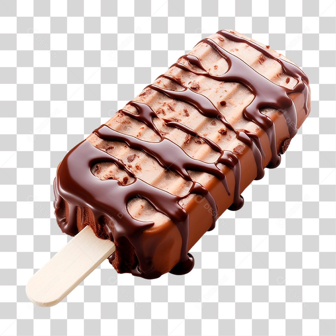 Picolé de Chocolate PNG Transparente