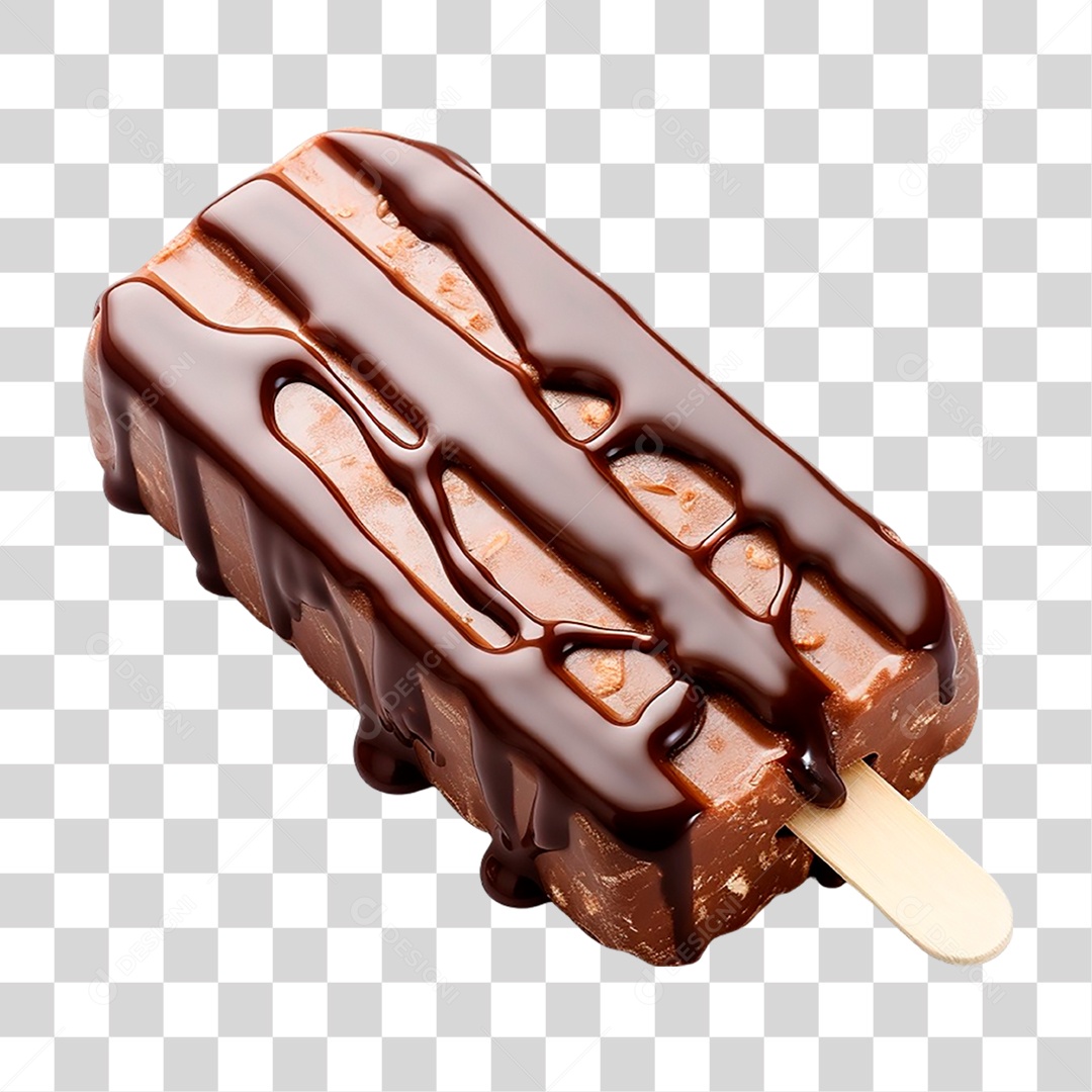 Picolé de Chocolate PNG Transparente